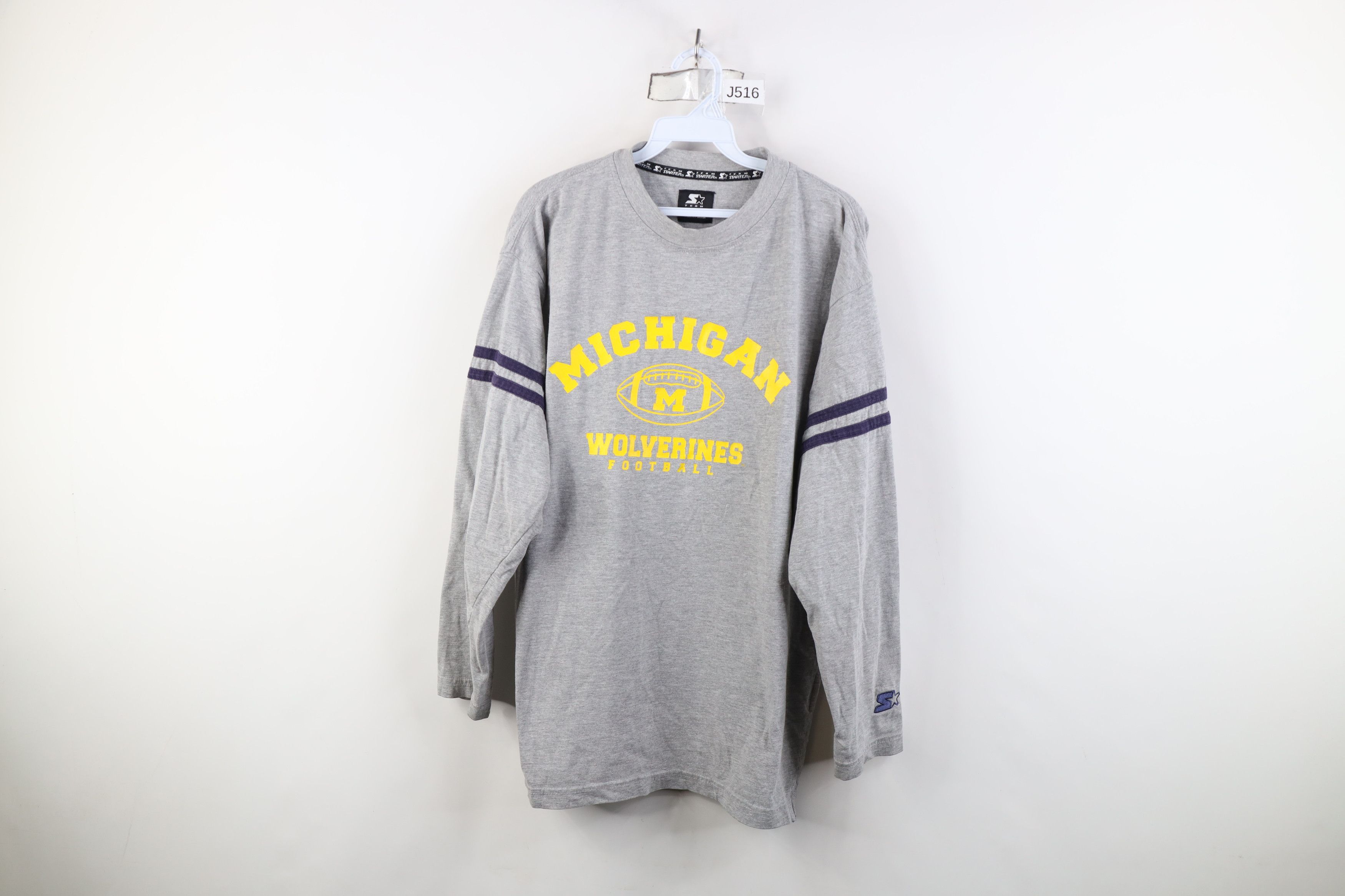 Starter Vintage 90s Starter Michigan Football Long Sleeve T-Shirt Size US M / EU 48-50 / 2 - 1 Thumbnail