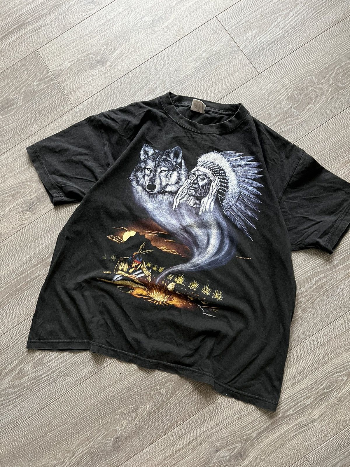 The Mountain × Vintage 90s Vintage Spirit Native T-Shirt Tee Size US L / EU 52-54 / 3 - 3 Thumbnail