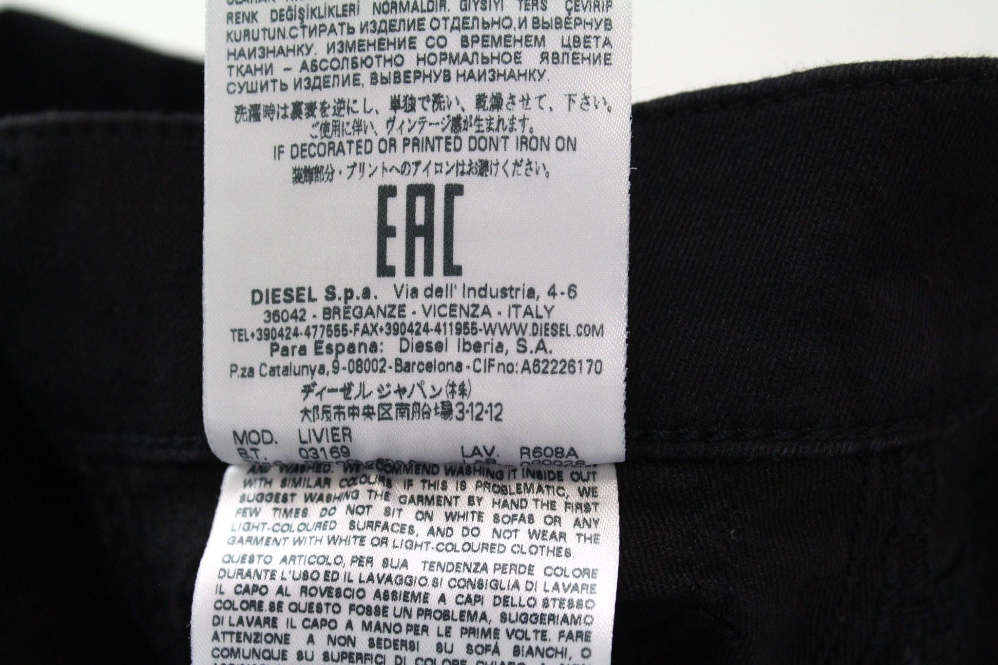 Diesel LIVIER R608A W24 Black Jegging Jeans 70294 Size 24" / US 00 / IT 34 - 8 Thumbnail