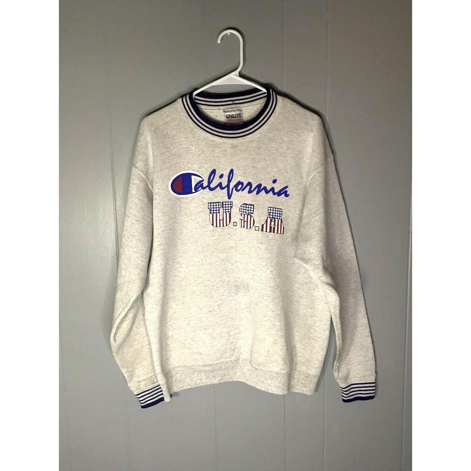 Champion × Vintage Vintage California USA Champion Gray Sweatshirt Crewneck Siz Size L / US 10 / IT 46 - 1 Thumbnail