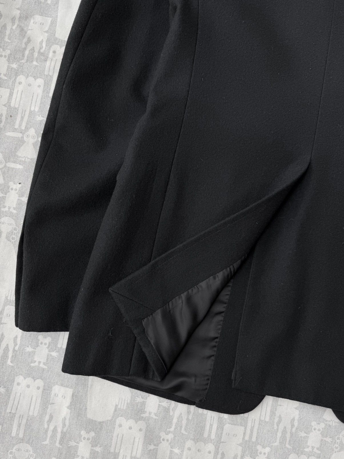 Dior × Hedi Slimane Dior Homme AW03 Nylon Collar Boiled Wool Blazer Size 46S - 6 Thumbnail