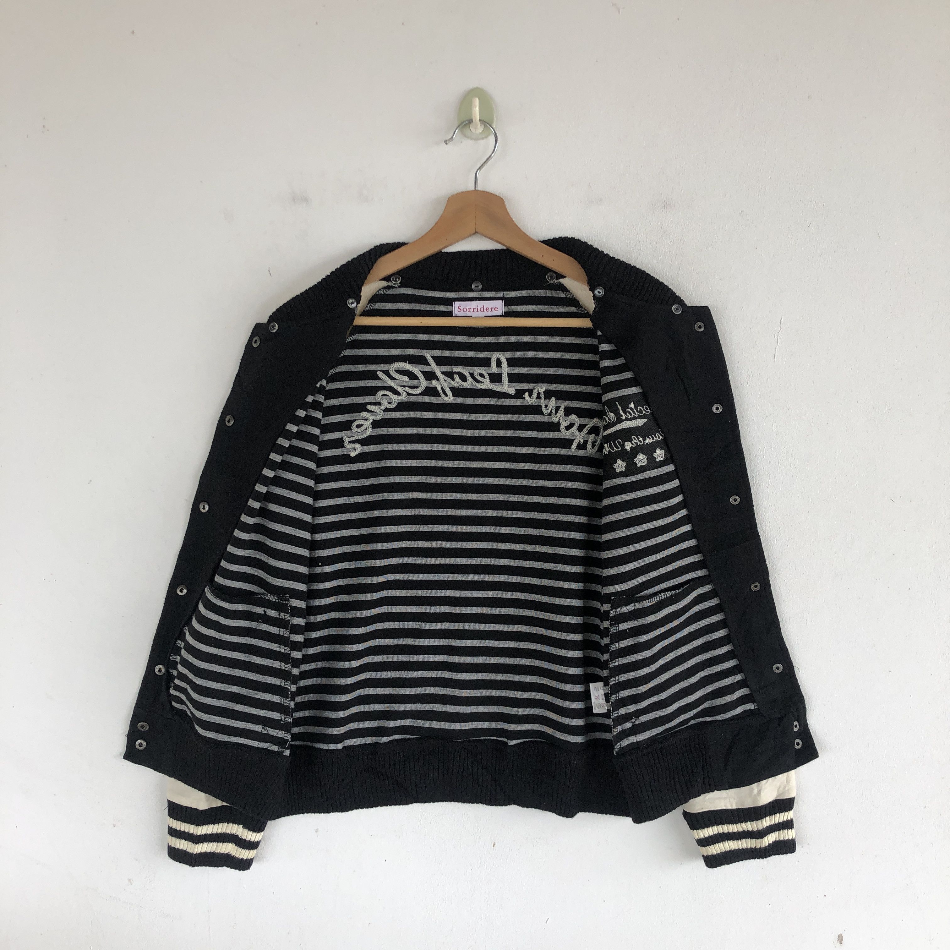 Japanese Brand × Vintage Y2K Japanese Harajuku Varsity Sweater Button Up Sweatshirt Size S / US 4 / IT 40 - 10 Thumbnail