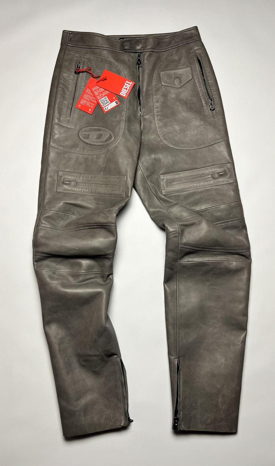 Diesel Leather P-JOSHY Pant with Trompe L' Oeil Effect Size US 31 - 3 Thumbnail