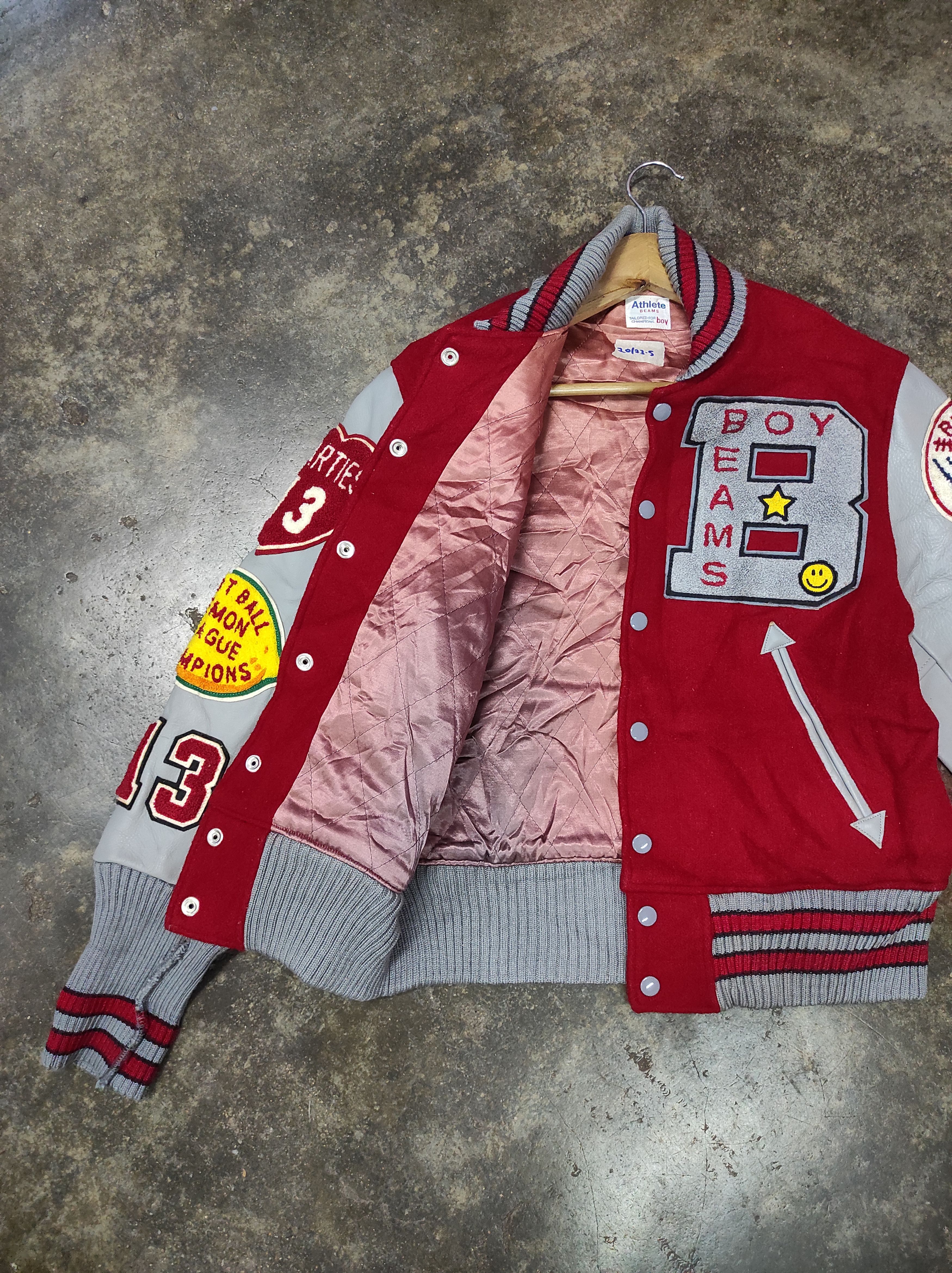 Beams Japan RARE ATHLETE BEAMS BOY VARSITY JACKET LEATHER Size US S / EU 44-46 / 1 - 3 Thumbnail