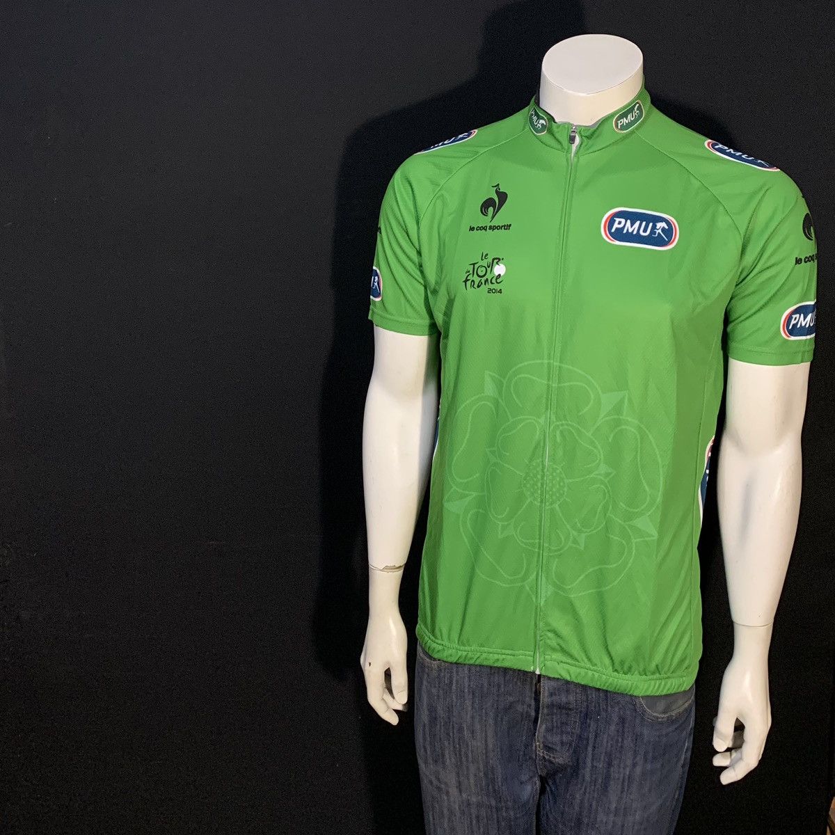 Le Coq Sportif 2014 TOUR DE FRANCE PMU GREEN LE COQ SPORTif JERSEY Size US XXL / EU 58 / 5 - 1 Thumbnail