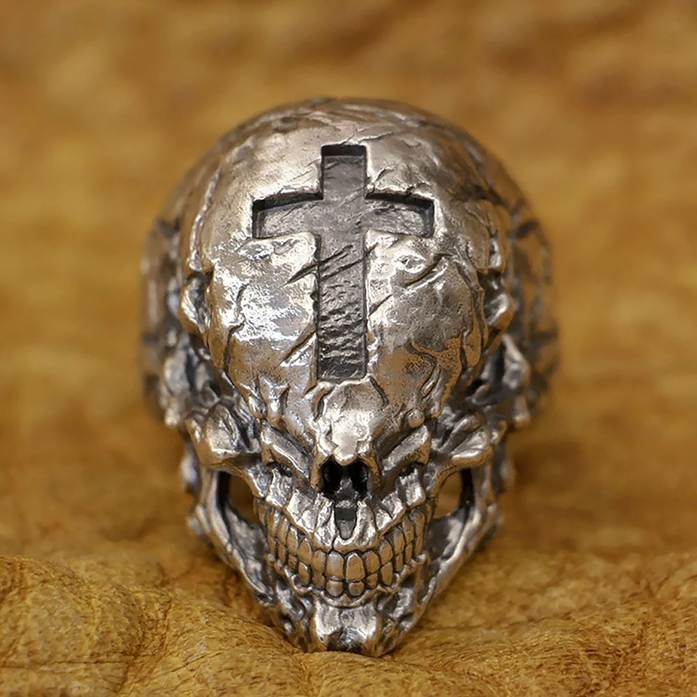 Jewelry Skull Trend Jewelry Rings Open Size Chrome Ring (Size 7-13) Size ONE SIZE - 2 Thumbnail