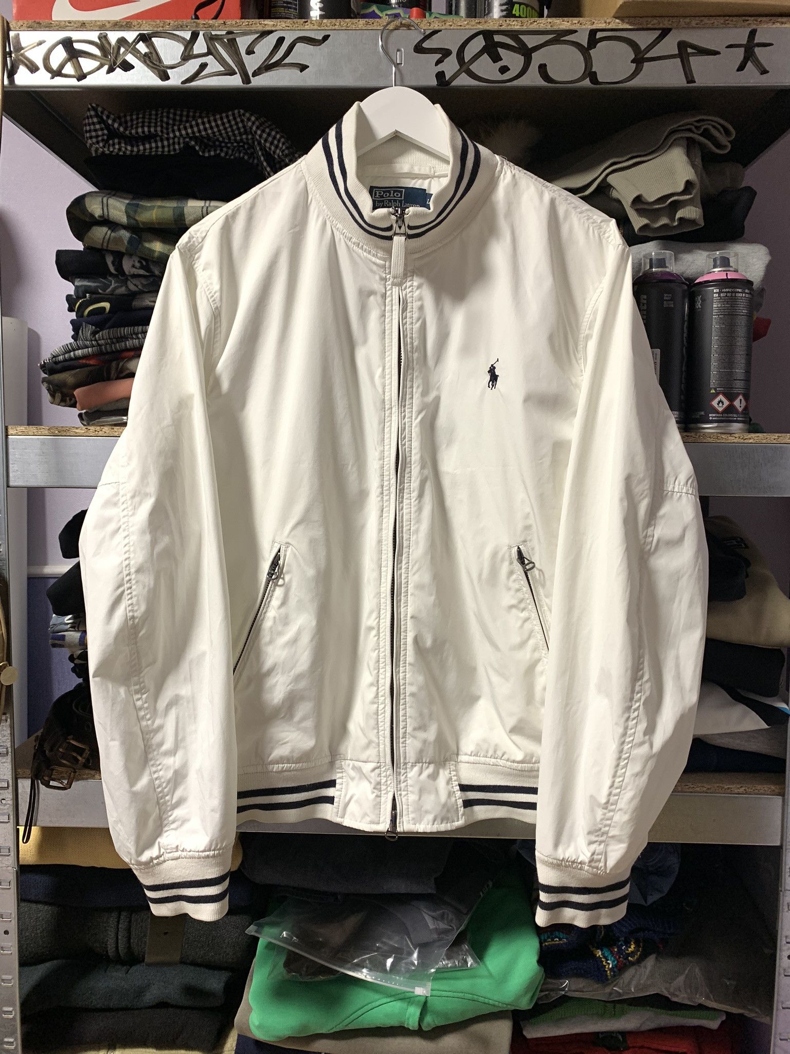 Polo Ralph Lauren Ralph Lauren Men's Windbreaker Bomber Jacket Luxury White L Size US L / EU 52-54 / 3 - 1 Thumbnail