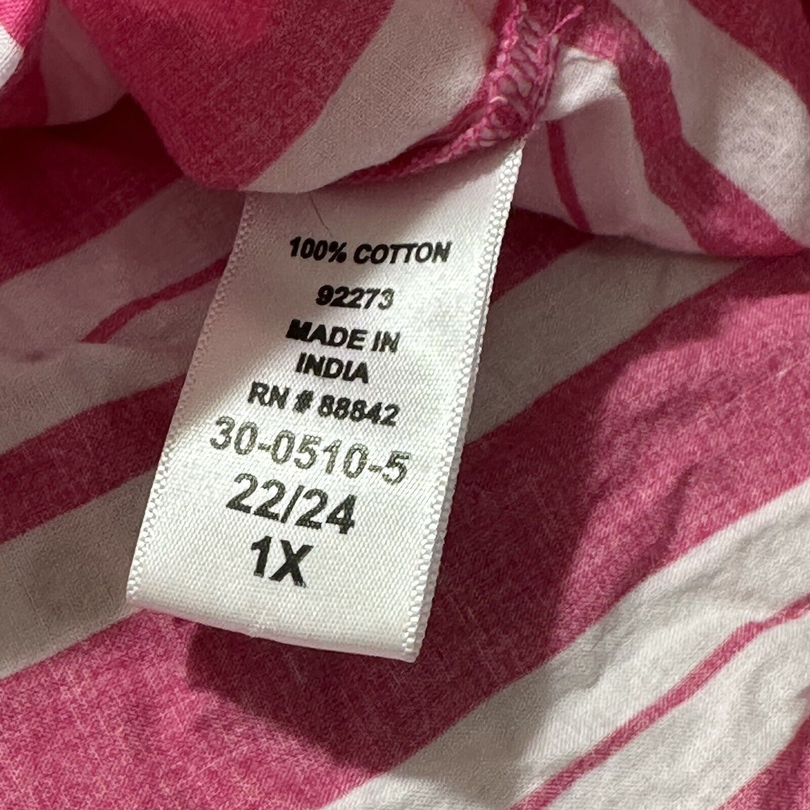 Other Woman Within 1X Sleeveless Pink Stripe Blouse Button Top Size XL / US 12-14 / IT 48-50 - 10 Thumbnail