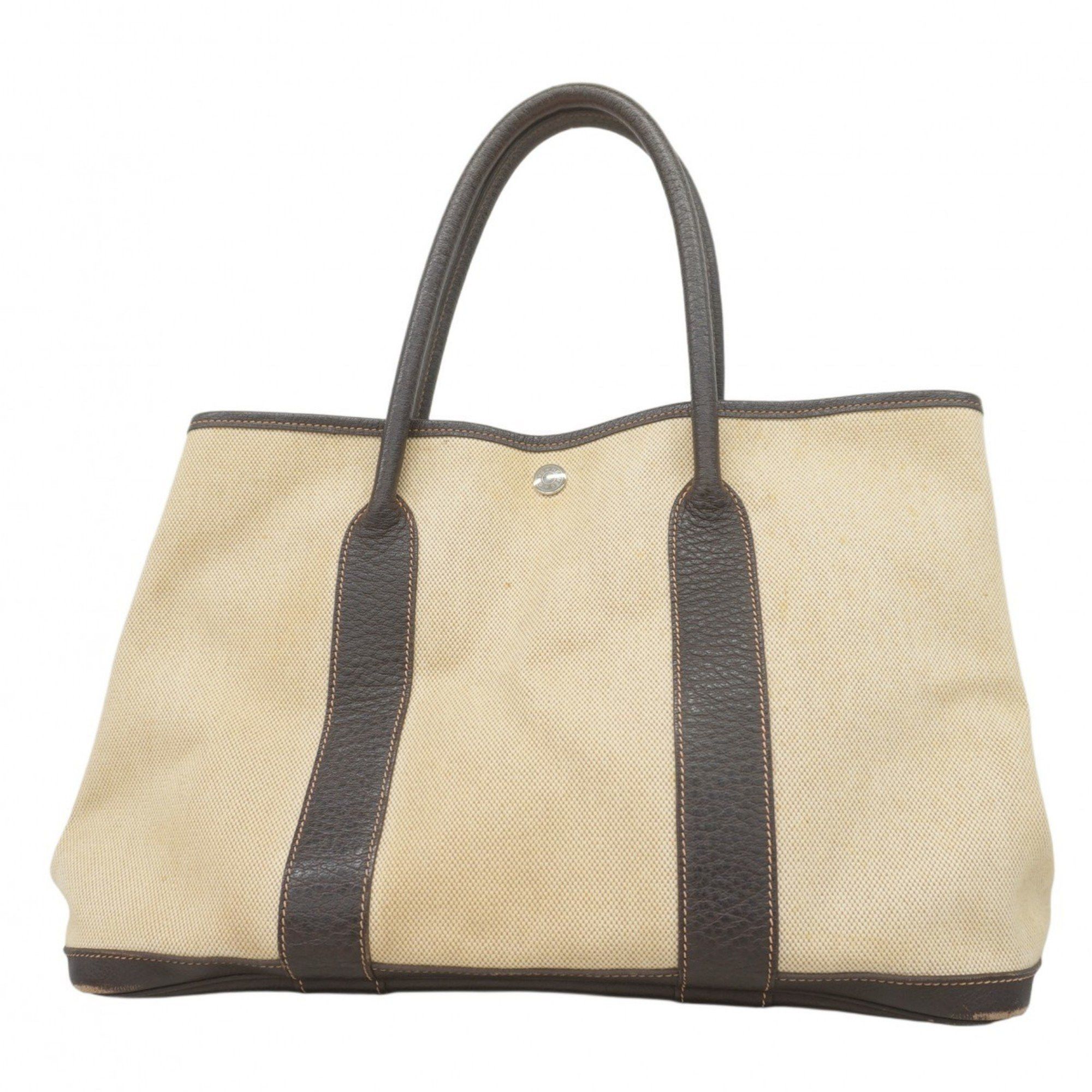 Hermes Tote Bag Garden Pm Toile Ash Brown I Engraved Ladies, Women's