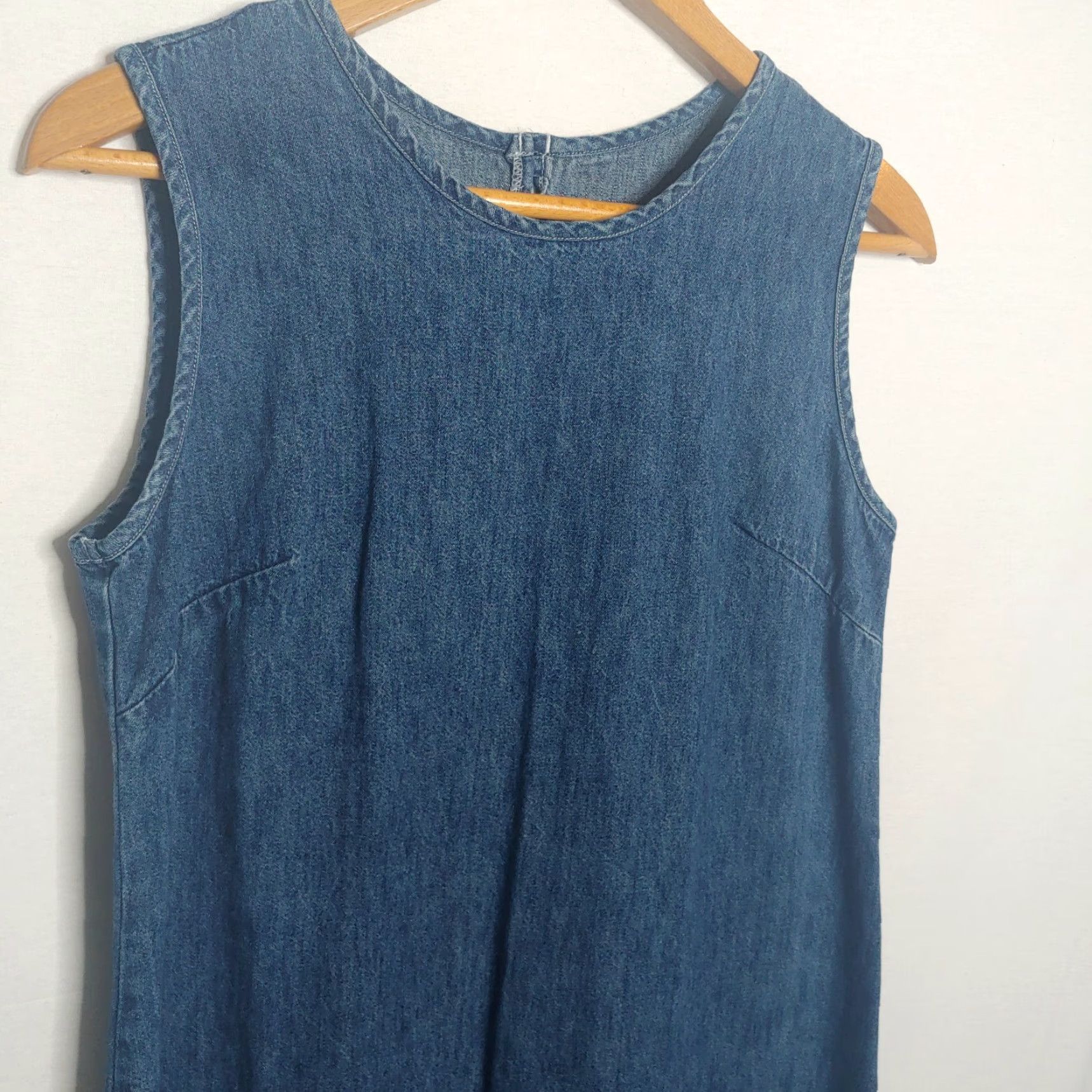 Vintage VINTAGE Studio Ease Denim Dress Womens Long Jumper Cotton Blue Retro Casual Size 10 Size L / US 10 / IT 46 - 2 Thumbnail
