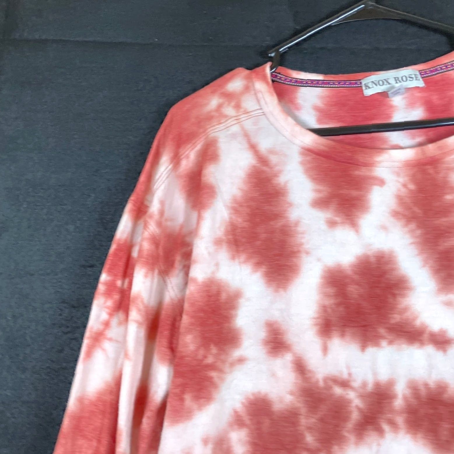 Vintage Knox Rose Womens Sweatshirt Pink Tie Dye Pullover Crew Neck Pocket L Relaxed Fit Casual Size L / US 10 / IT 46 - 4 Thumbnail