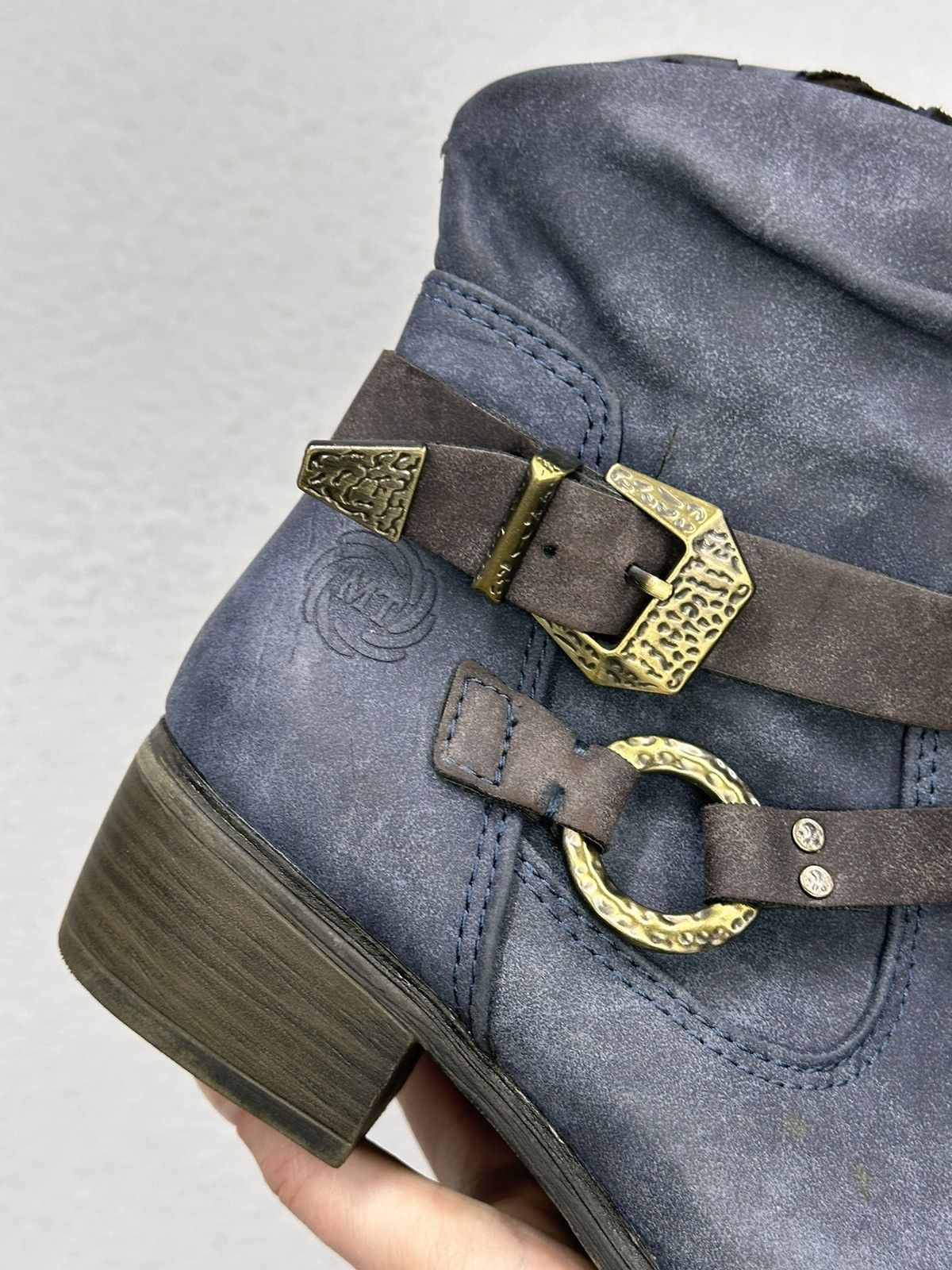 A.S.98 Rare Blue Leather Ankle Boots A.S. 98 Guidi Kapital Japan Size US 7 / EU 40 - 3 Thumbnail