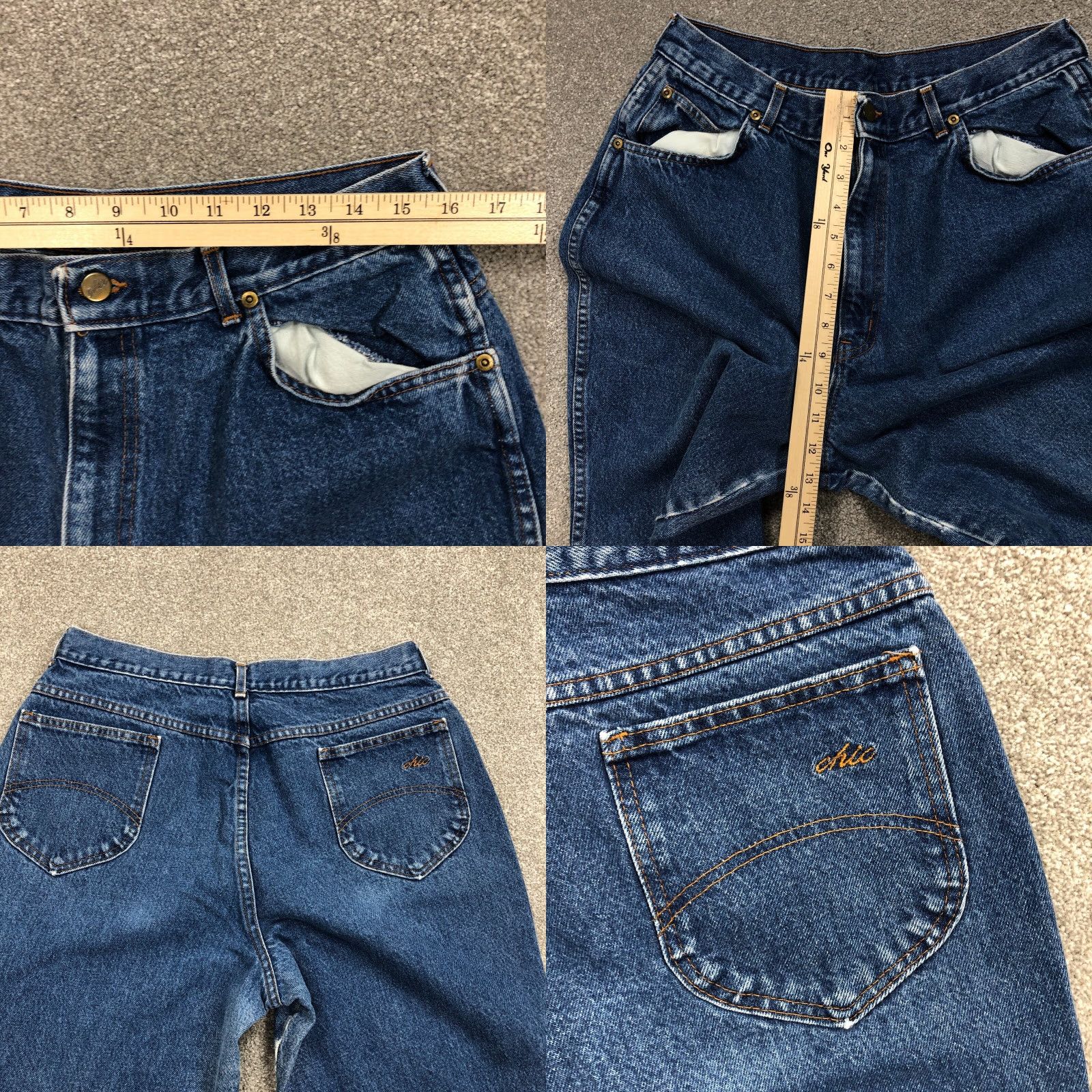 Vintage VINTAGE CHIC JEANS Women 20 High Rise Tapered Dark Wash USA Made 90s Y2K Mom Size 42" / US 20 - 8 Thumbnail
