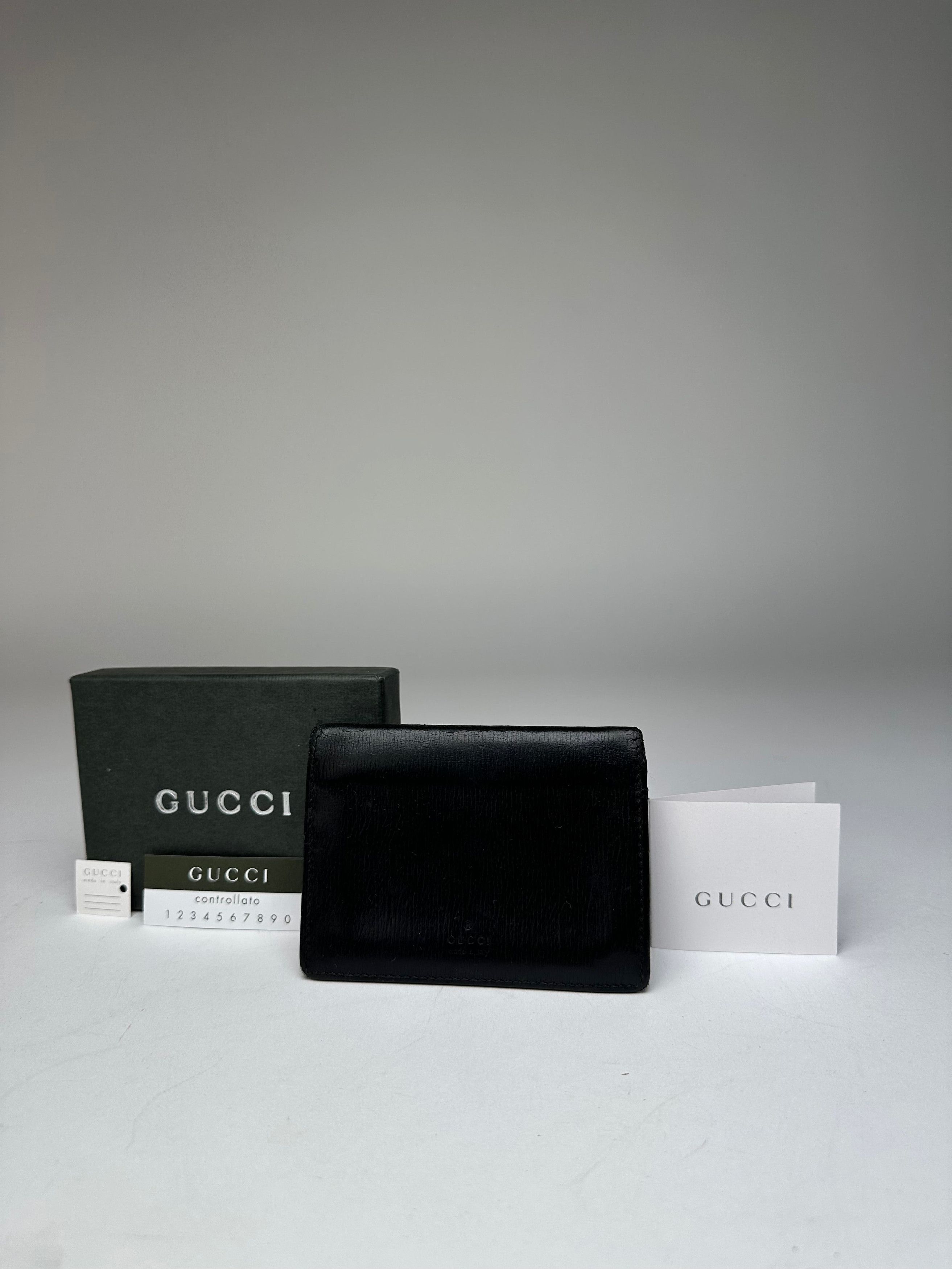 Gucci Vintage Leather Card Holder Black Size ONE SIZE - 1 Thumbnail