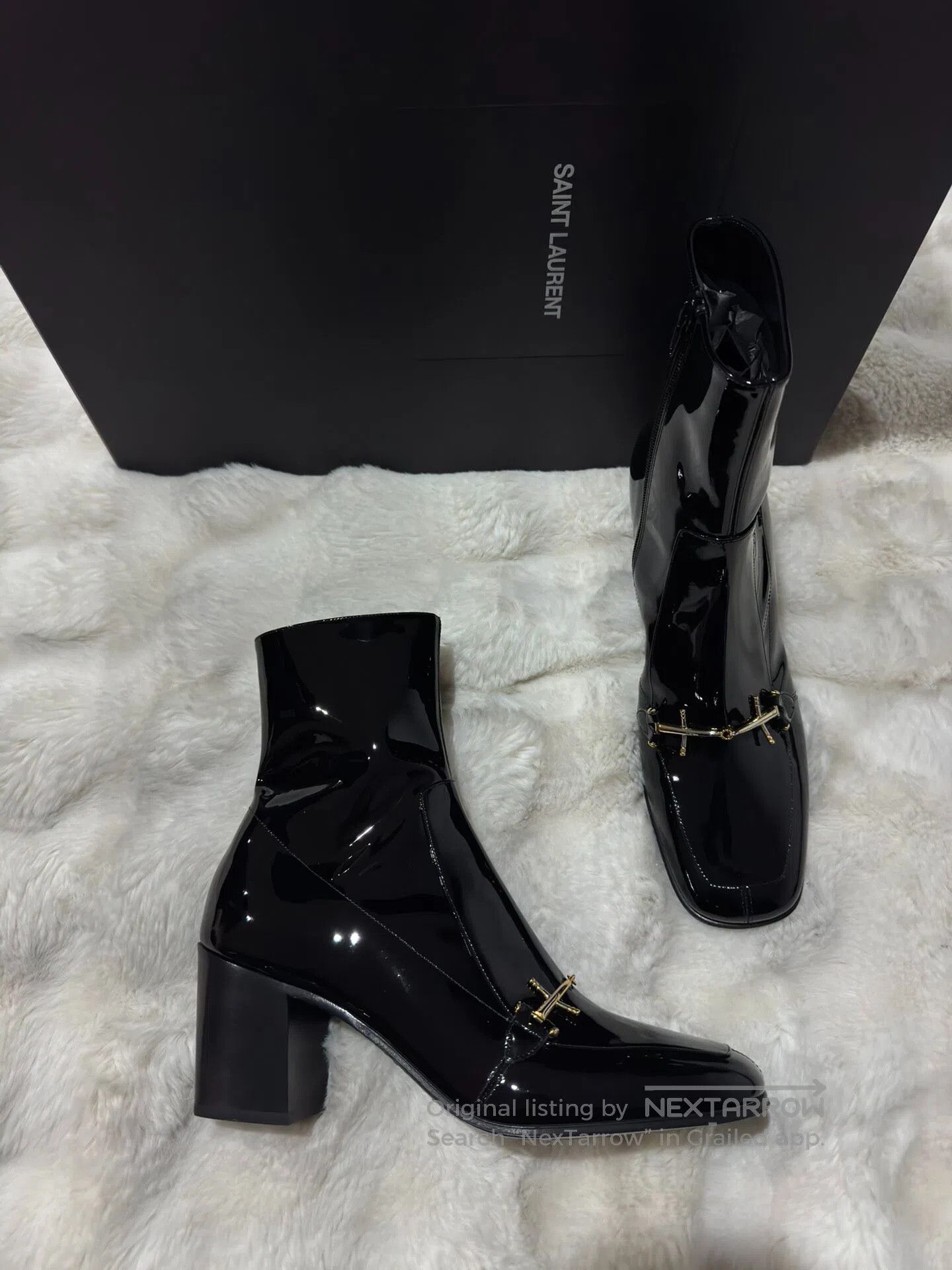 Saint Laurent Paris Saint Laurent Paris Black and Gold Men's Boots| Size US 8 / EU 41 - 1 Thumbnail