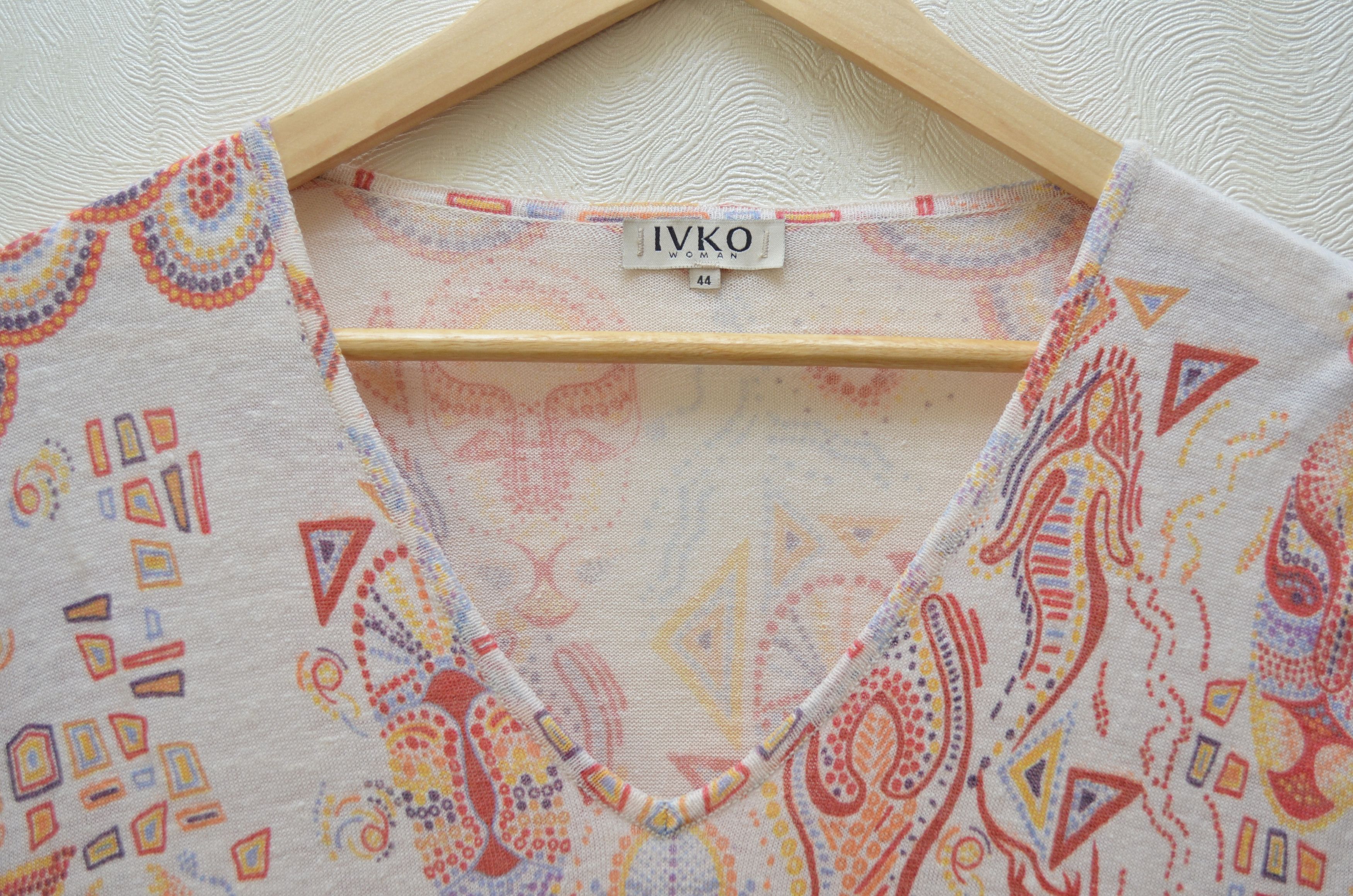 Designer Ivko Canvas Jumper Tunic Linen Shirt Curry Saffron Orange Size M / US 6-8 / IT 42-44 - 10 Thumbnail