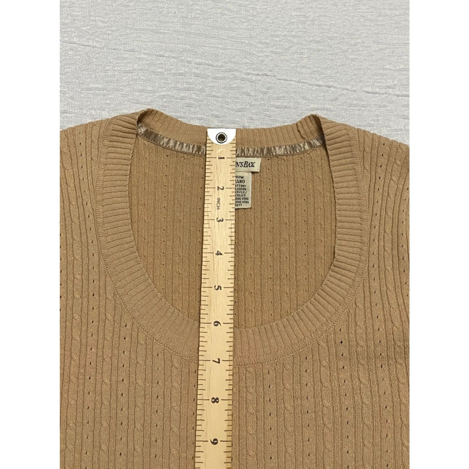 Vintage St. John's Bay Women's Sweater Cable-Knit Crew Neck Long Sleeve Beige Size M Pullover Casual Knitwear Womens Size M / US 6-8 / IT 42-44 - 6 Thumbnail