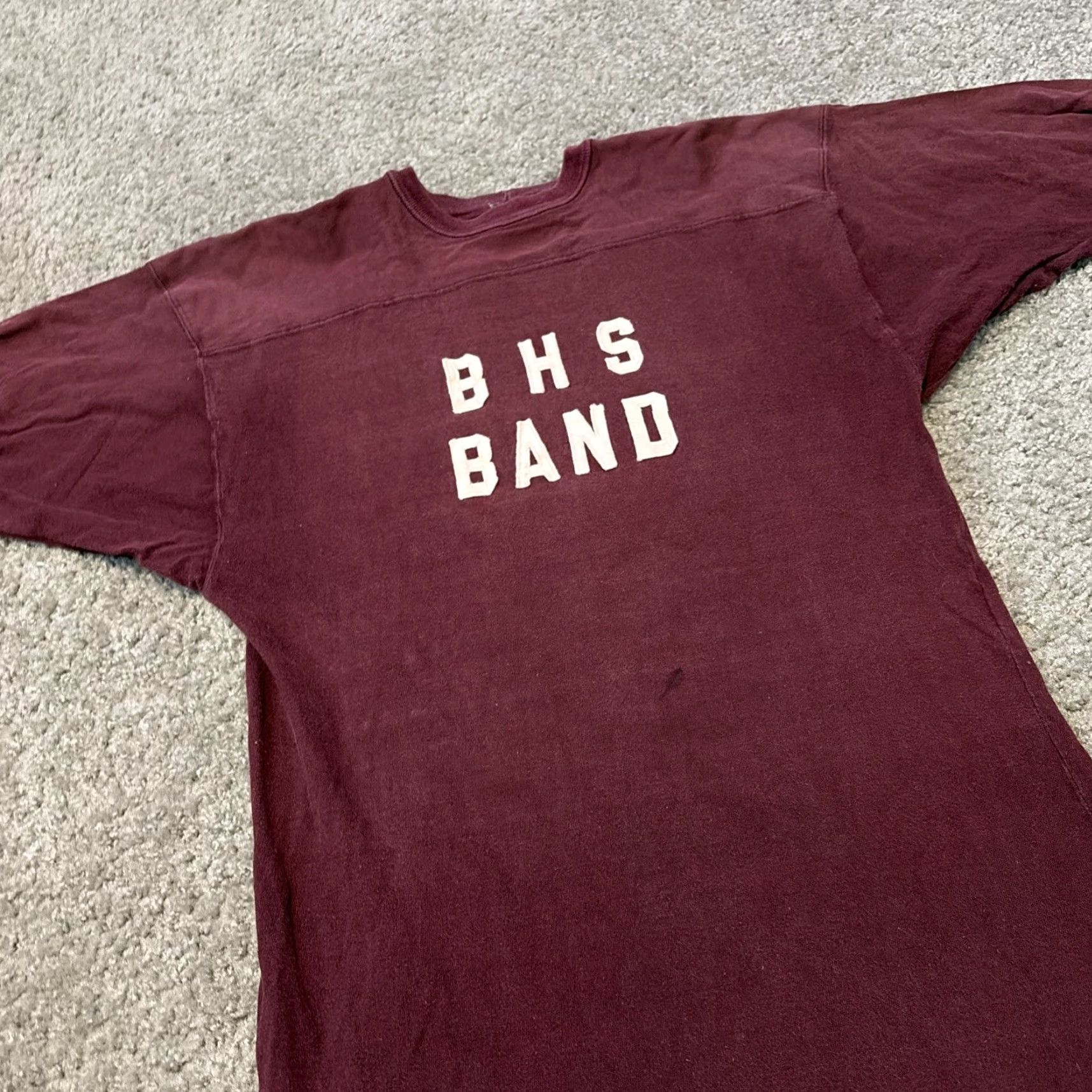 Vintage VINTAGE Buck’s Band T-Shirt XL Men Red Ringer 1960s BHS High School Burgundy/Red 60s/Music/Band Mens Size US XL / EU 56 / 4 - 4 Thumbnail