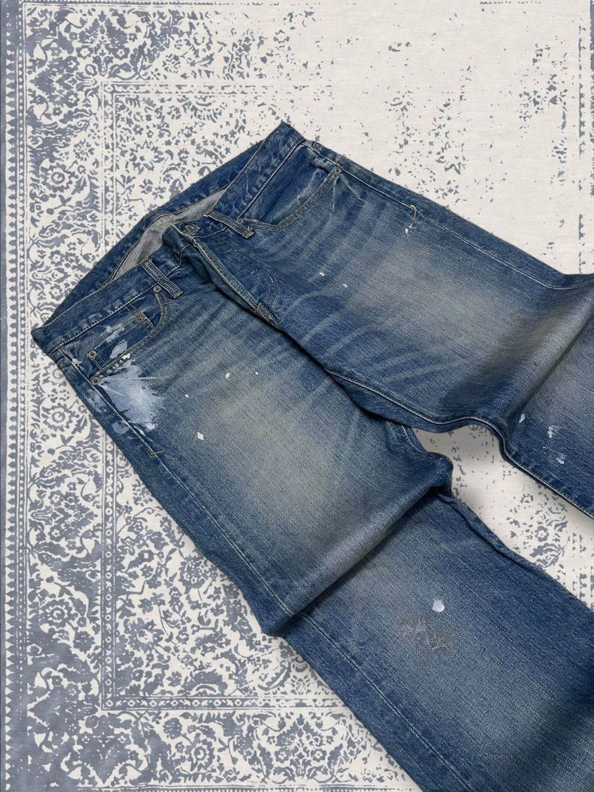 Designer × Japanese Brand × Vintage Vintage 1990s Japan Designer Stooge Distressed Splash Denim Size US 32 / EU 48 - 7 Thumbnail
