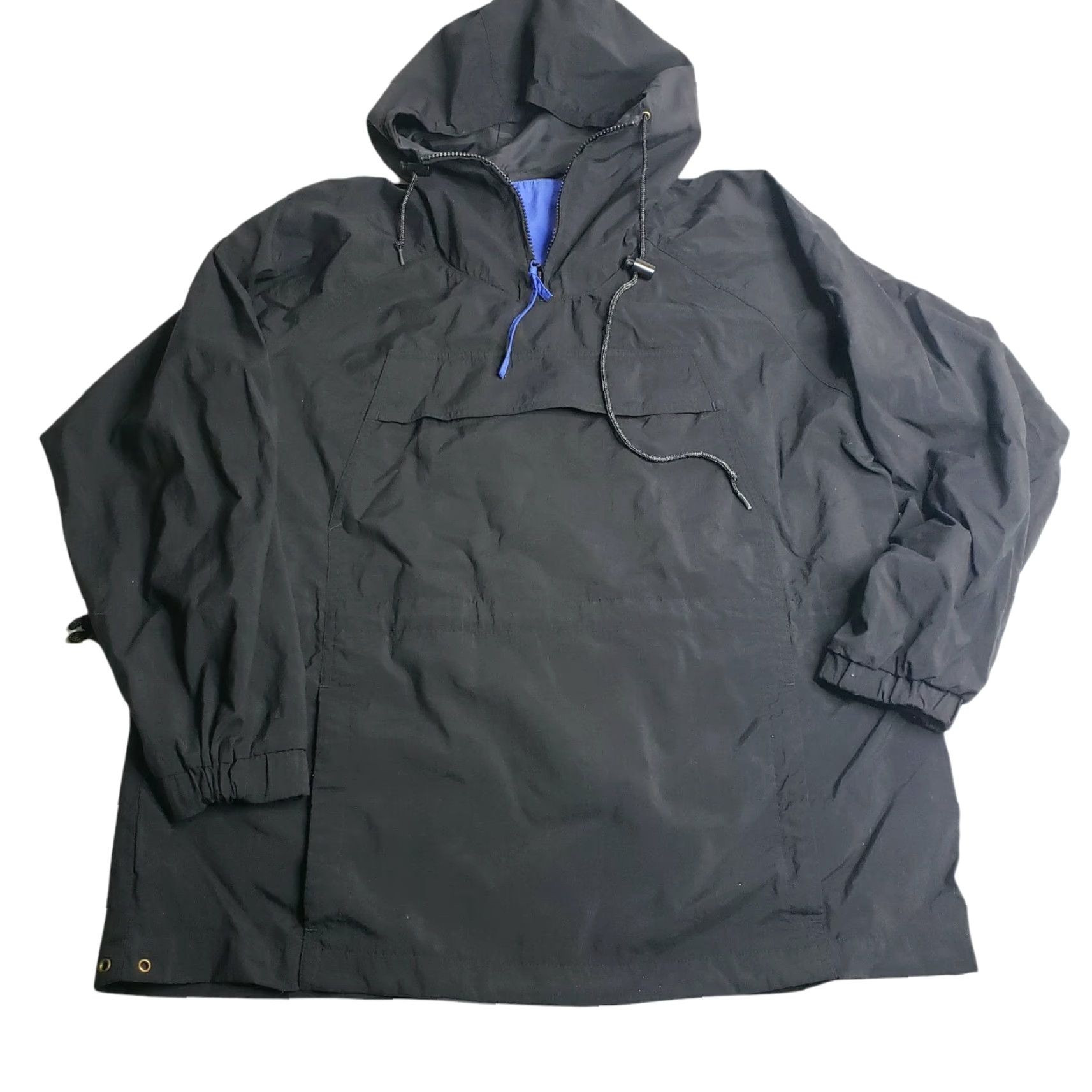 Eddie Bauer VINTAGE Eddie Bauer Windbreaker Jacket Front Pocket Hooded Pullover Black M Mens 90s Size M / US 6-8 / IT 42-44 - 2 Thumbnail
