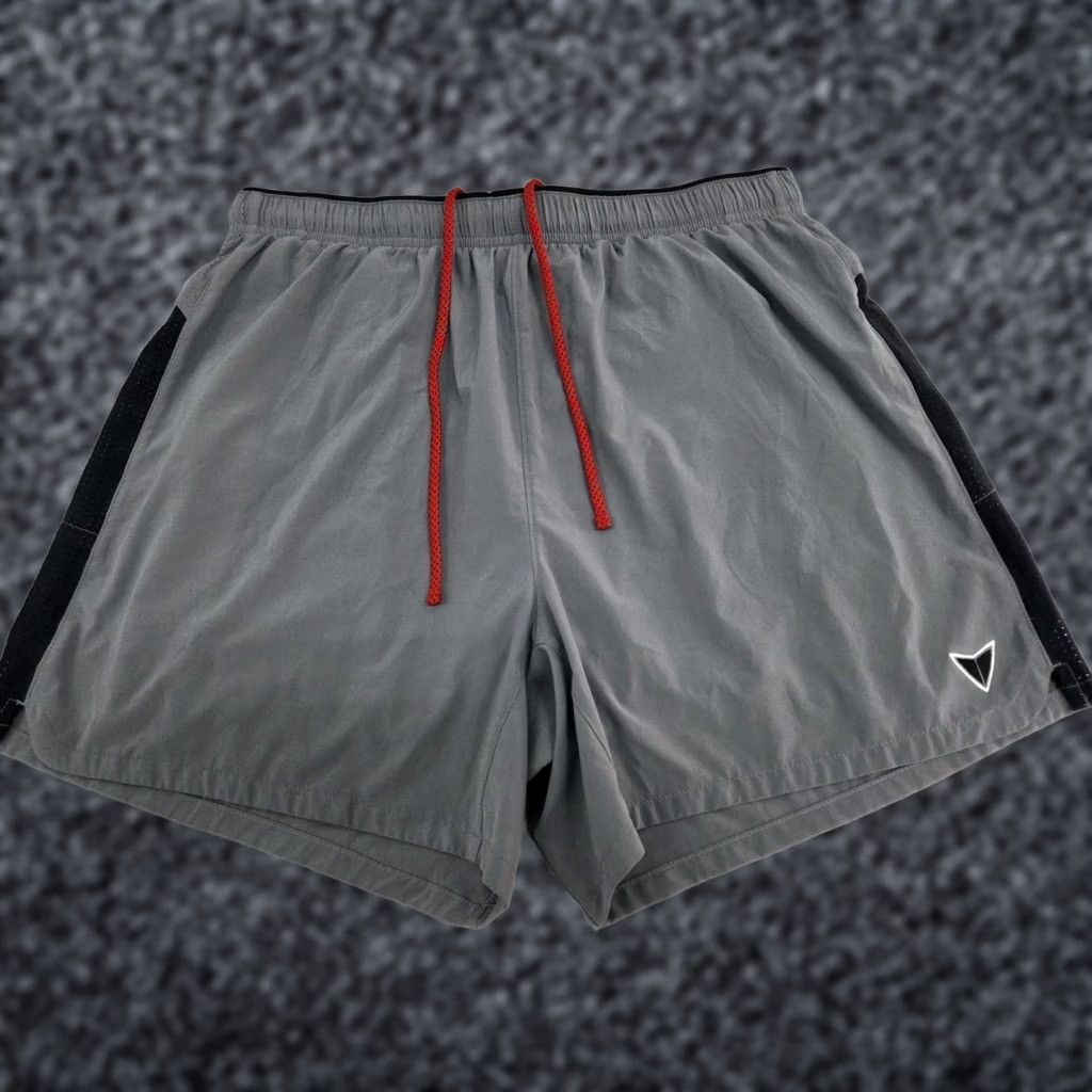 Vintage Korsa Mens Running Shorts Lined Drawstring Back Pocket Zip Grey Size M Size US 31 - 1 Thumbnail