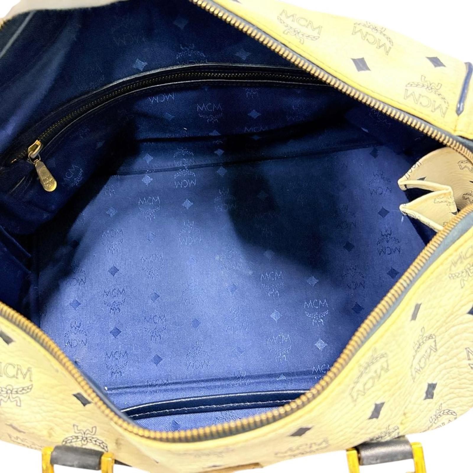 MCM MCM - Women's Satchel Bag White with Black Handles Size ONE SIZE - 9 Thumbnail
