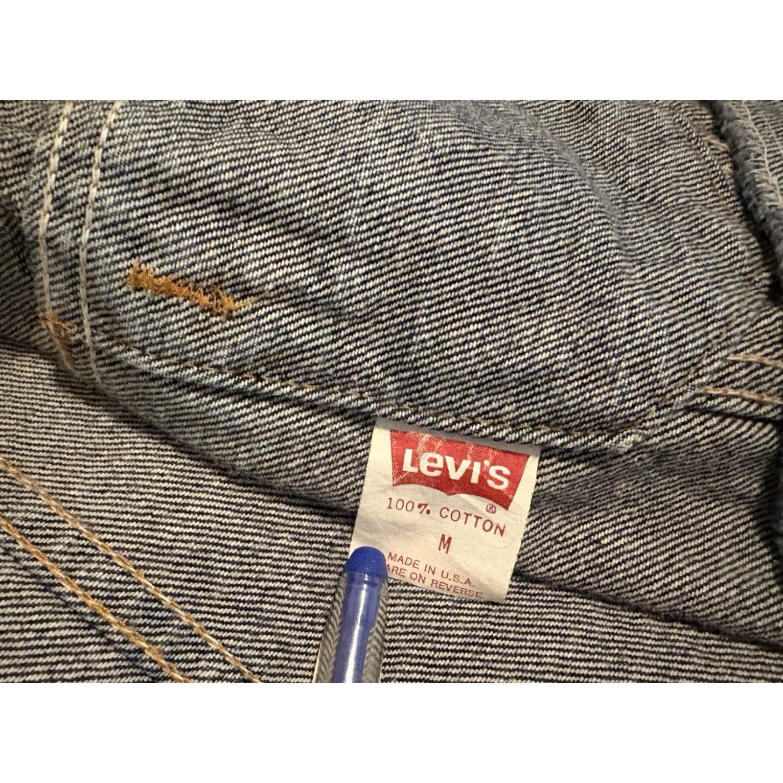 Levi's VINTAGE Levi's Denim Jacket 70507 0227 Acid Wash Blue Medium Trucker Jacket Mens Jeans Coat Size US 31 - 3 Thumbnail
