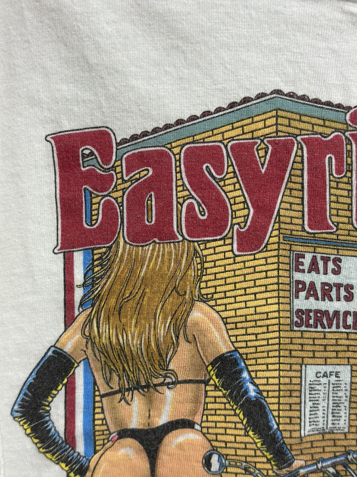 Hanes Vintage 90s Easy Riders Nekad Girl Cafe Faded Tee Size US XL / EU 56 / 4 - 4 Thumbnail