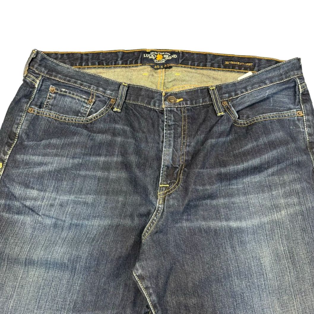 Lucky Brand Lucky Brand Jeans 361 Vintage Straight Leg Dark Wash Denim Skater Casual Mens Jeans 40 Regular Blue 34in Inseam Size US 40 / EU 56 - 6 Thumbnail