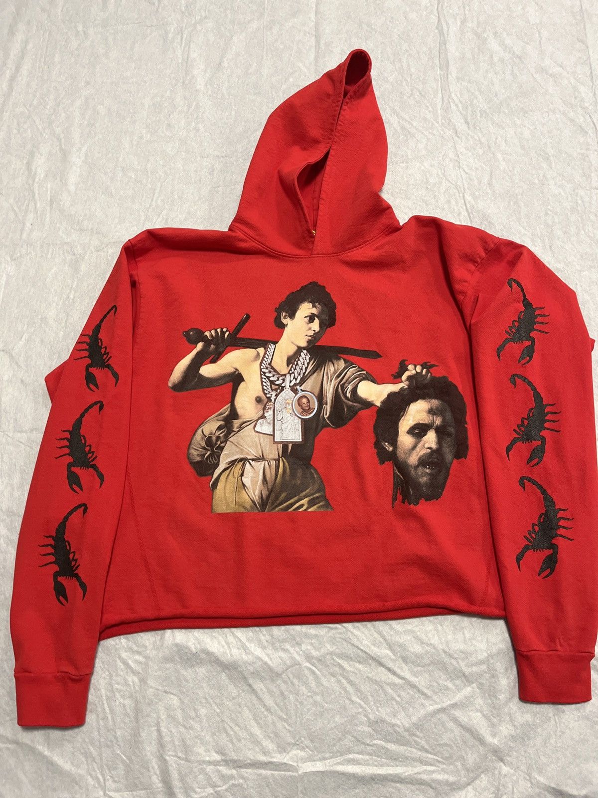 image of West Side Gun Pray For Paris Hoodie in Red, Men's (Size XL)