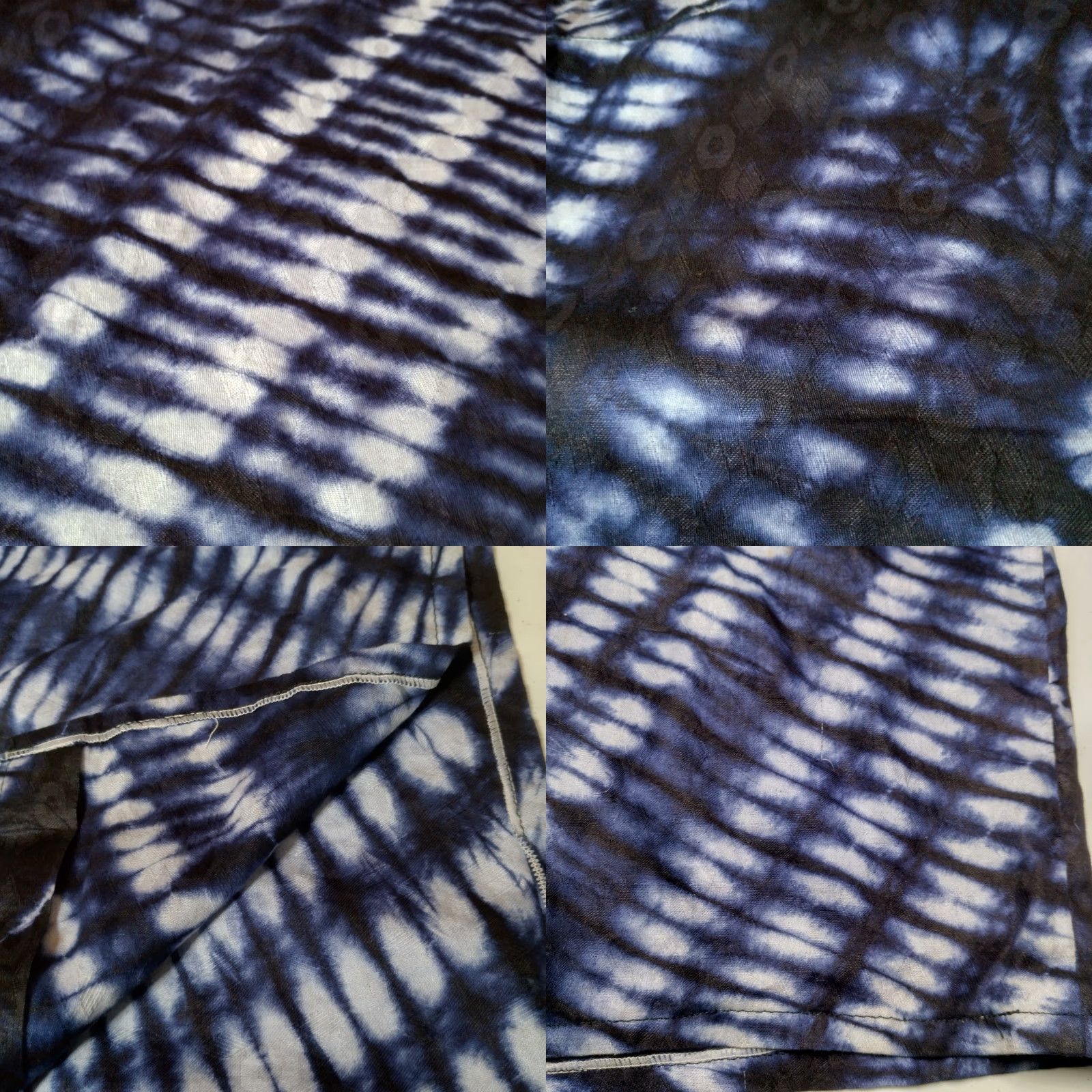MadeMe VINTAGE Homemade Tie Dye Shirt XL Button Up Blue White Silver Metallic Hippie READ Size US XL / EU 56 / 4 - 8 Thumbnail