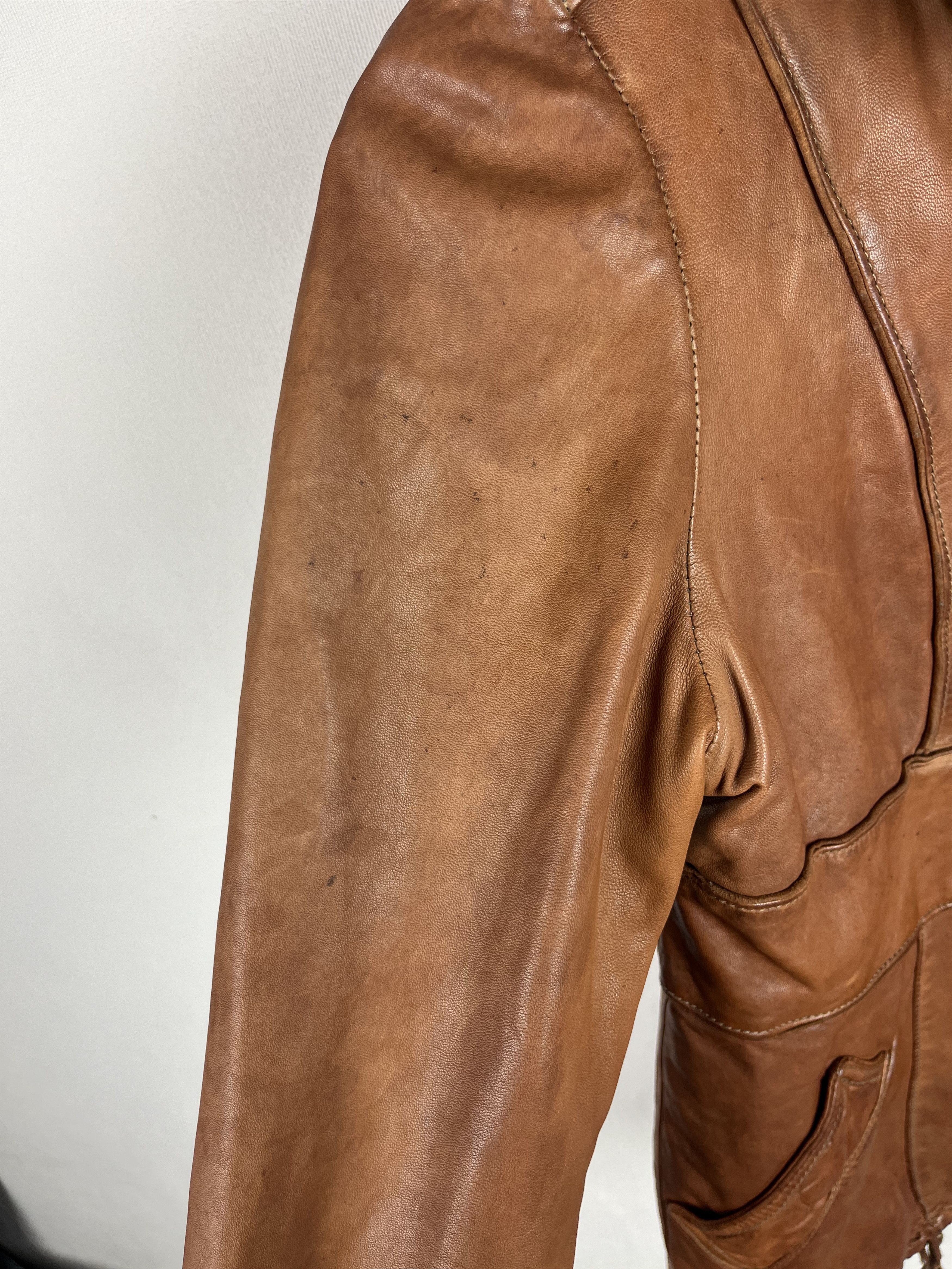 Giorgio Brato Giorgio Brato Hooded Zip Leather Brown Jacket Vera Pelle Size M / US 6-8 / IT 42-44 - 8 Thumbnail