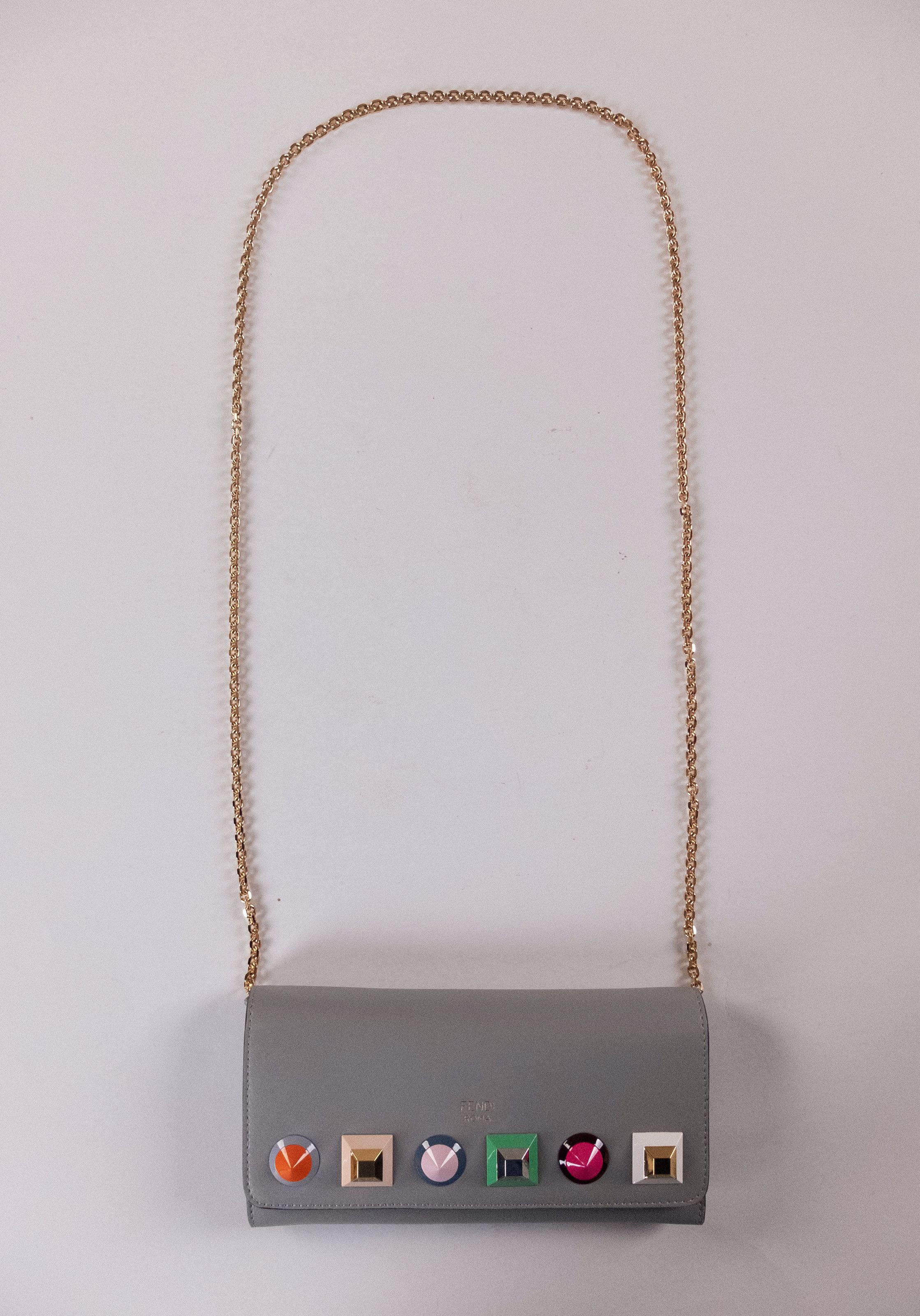 Fendi FENDI Liberty blue colorful studs leather chain wallet Size ONE SIZE - 8 Thumbnail