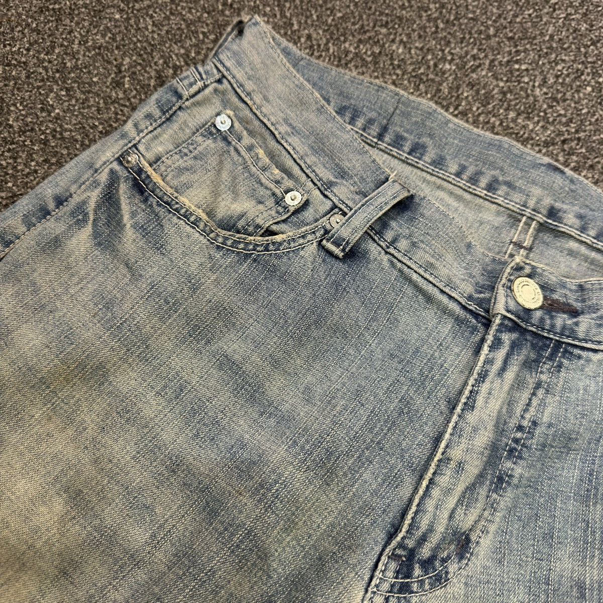 Undercover × Uniqlo 🔥🇯🇵 90s Flared S003 Uniqlo Faded Distressed Dirty Wash Denim Size US 32 / EU 48 - 12 Thumbnail