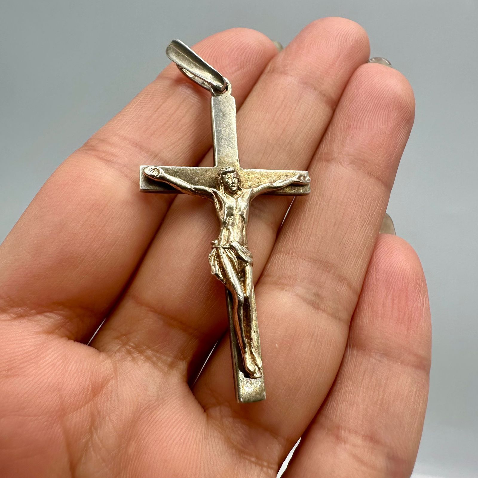Vntage Sterling Silver 925 Crucifix Cross Pendant Jesus