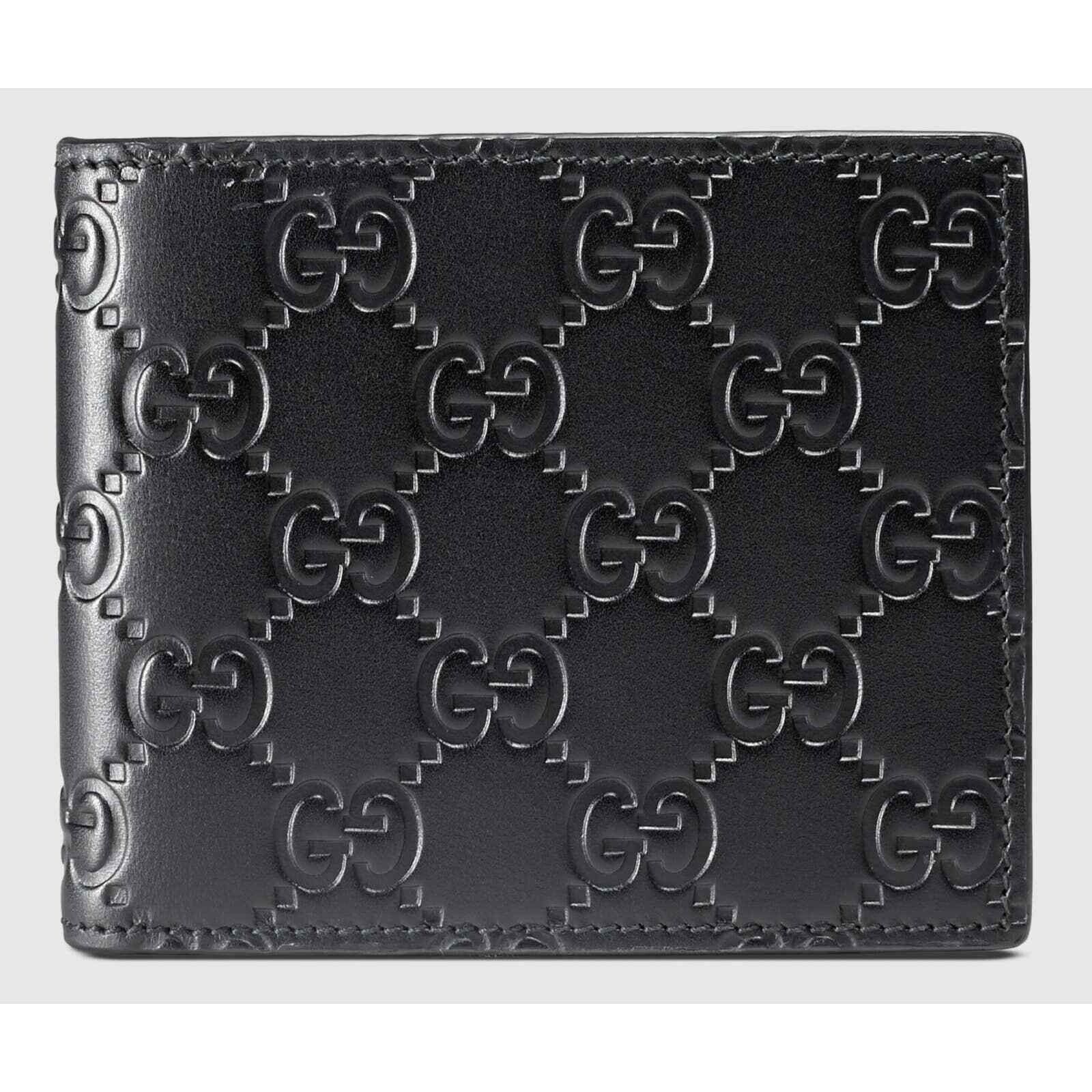 Gucci Gucci Signature Black Leather Card Holder Bifold Wallet Size ONE SIZE - 1 Thumbnail