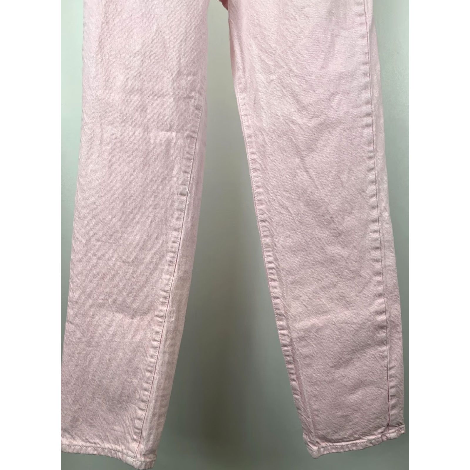 Zara Zara Jeans Womens 32 Pink Straight Leg High Rise Denim pants Made in Turkey Size 24" / US 00 / IT 34 - 4 Thumbnail