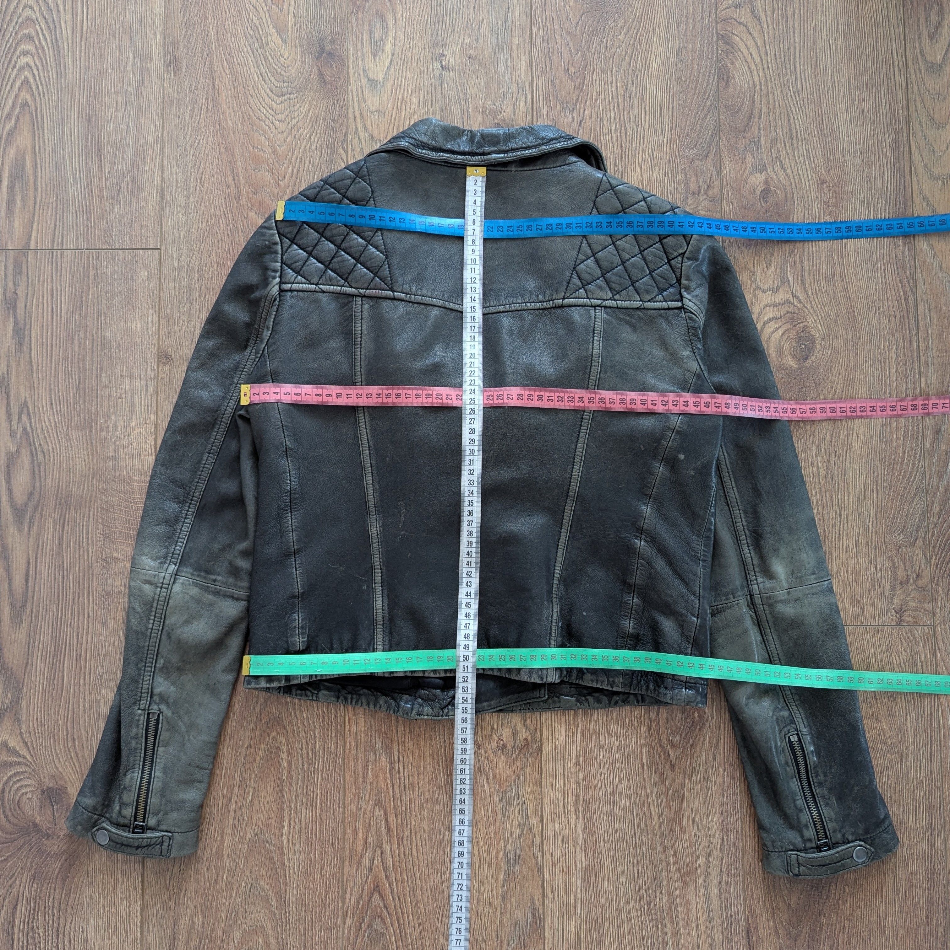 Allsaints × Leather ALLSAINTS Cargo Biker Leather Jacket With Scuffs Motorcycle Size M / US 6-8 / IT 42-44 - 21 Thumbnail