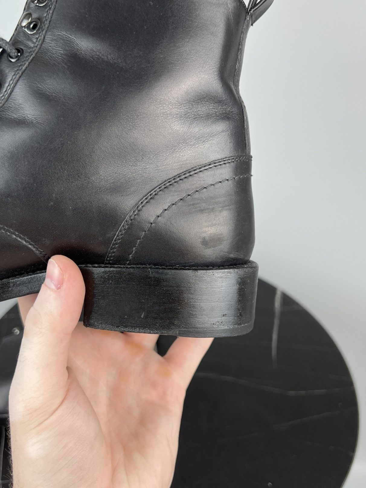 Saint Laurent Paris Saint Laurent Paris Leather Lace Up Ankle Boots (Y0381) Size US 8 / IT 38 - 7 Thumbnail