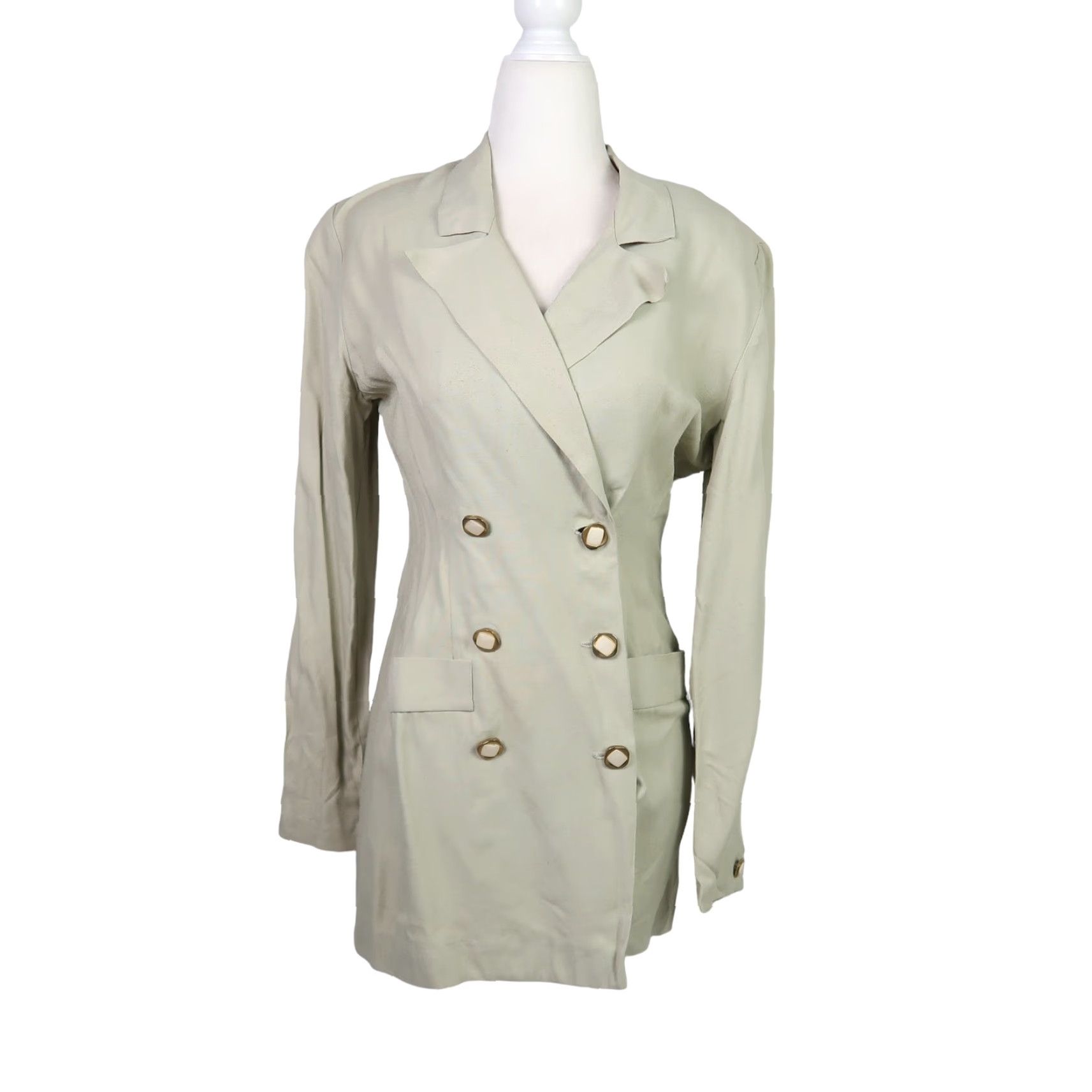 Doublet VINTAGE 90s Pastel Sage Green Double Breasted Blazer Jacket 4 Blazer Mens Womens Size S / US 4 / IT 40 - 2 Thumbnail