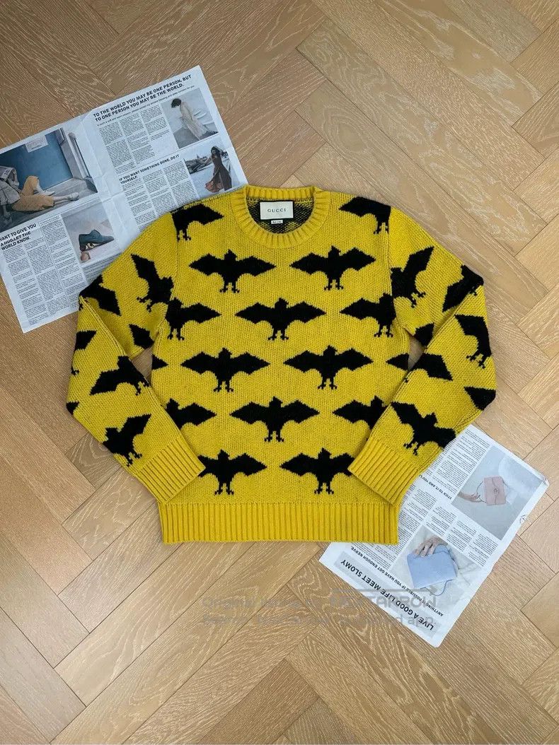 Gucci Gucci Bat print round-neck knitted sweater Size US M / EU 48-50 / 2 - 1 Thumbnail