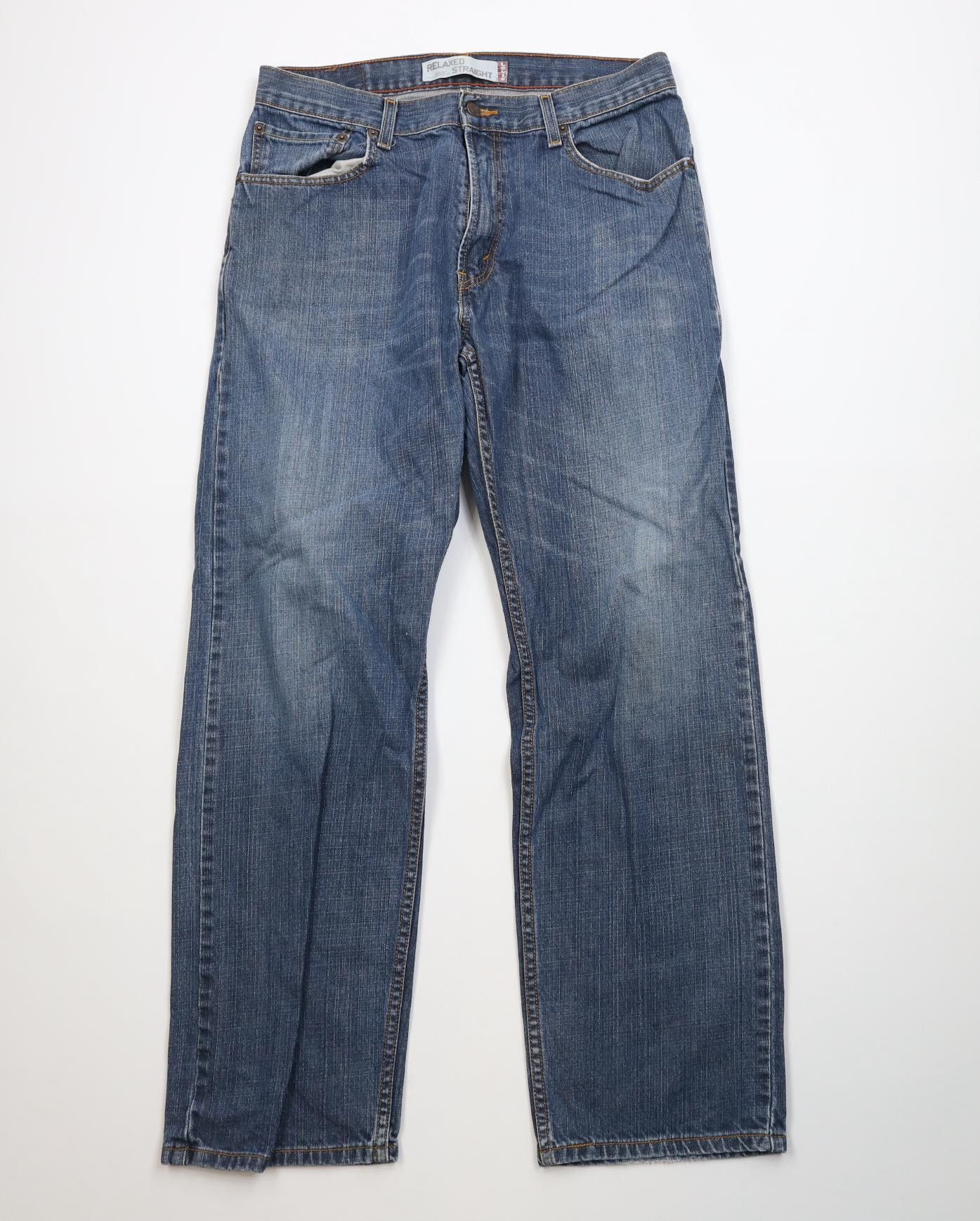 Levi's Vintage Y2K Levis 559 Relaxed Straight Wide Leg Jeans Blue Size US 33 - 1 Thumbnail