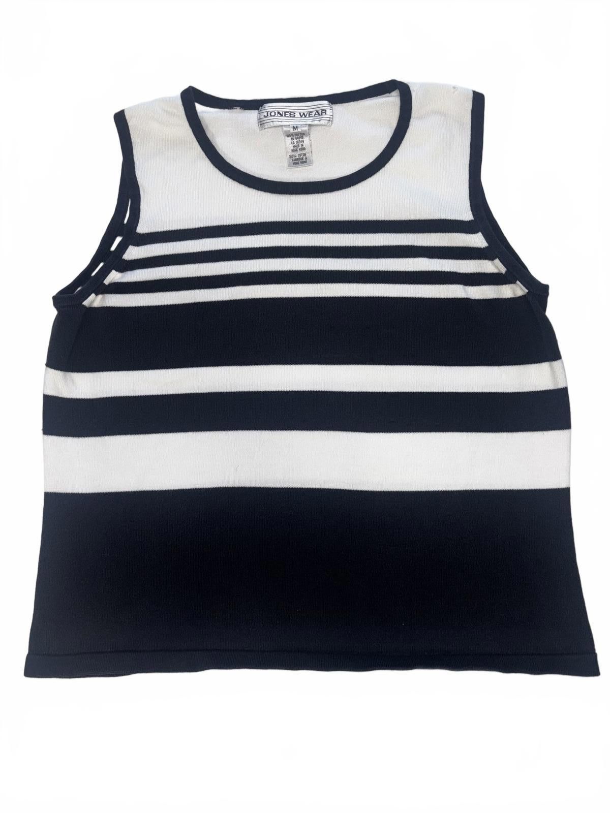 Designer Jones Wear Vintage Stylish Striped Sleeveless Top Size M / US 6-8 / IT 42-44 - 1 Thumbnail