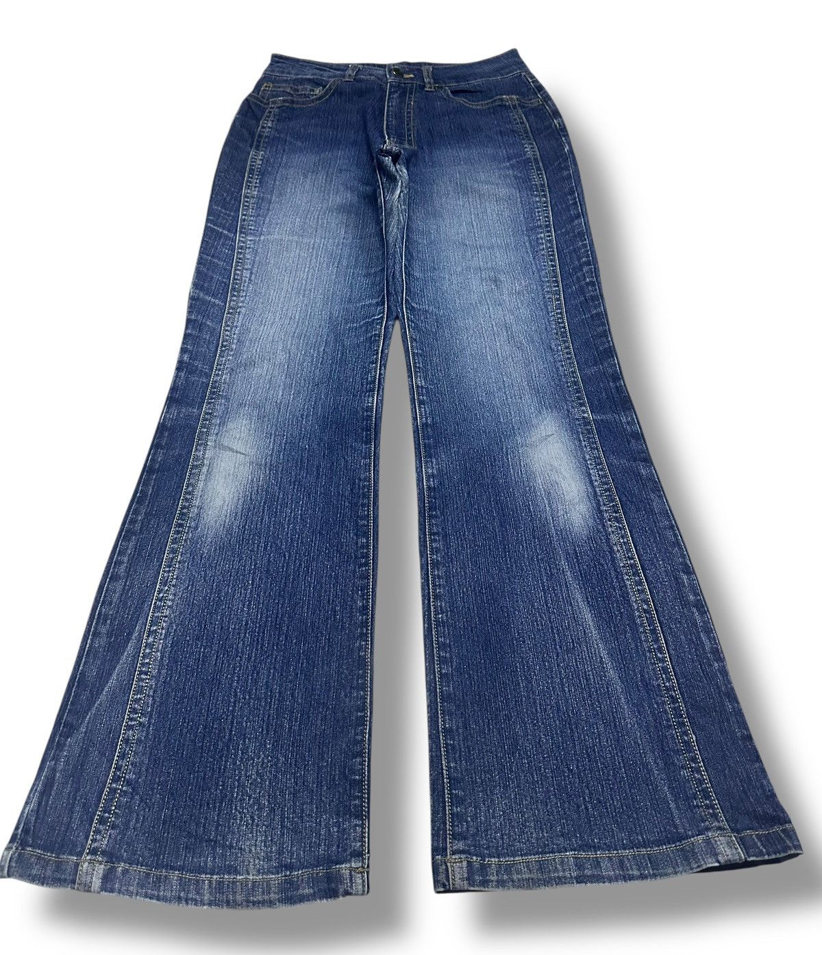 Japanese Brand Bootcut Style With Faded Wash and Thunder Striked Size US 28 / EU 44 - 1 Thumbnail
