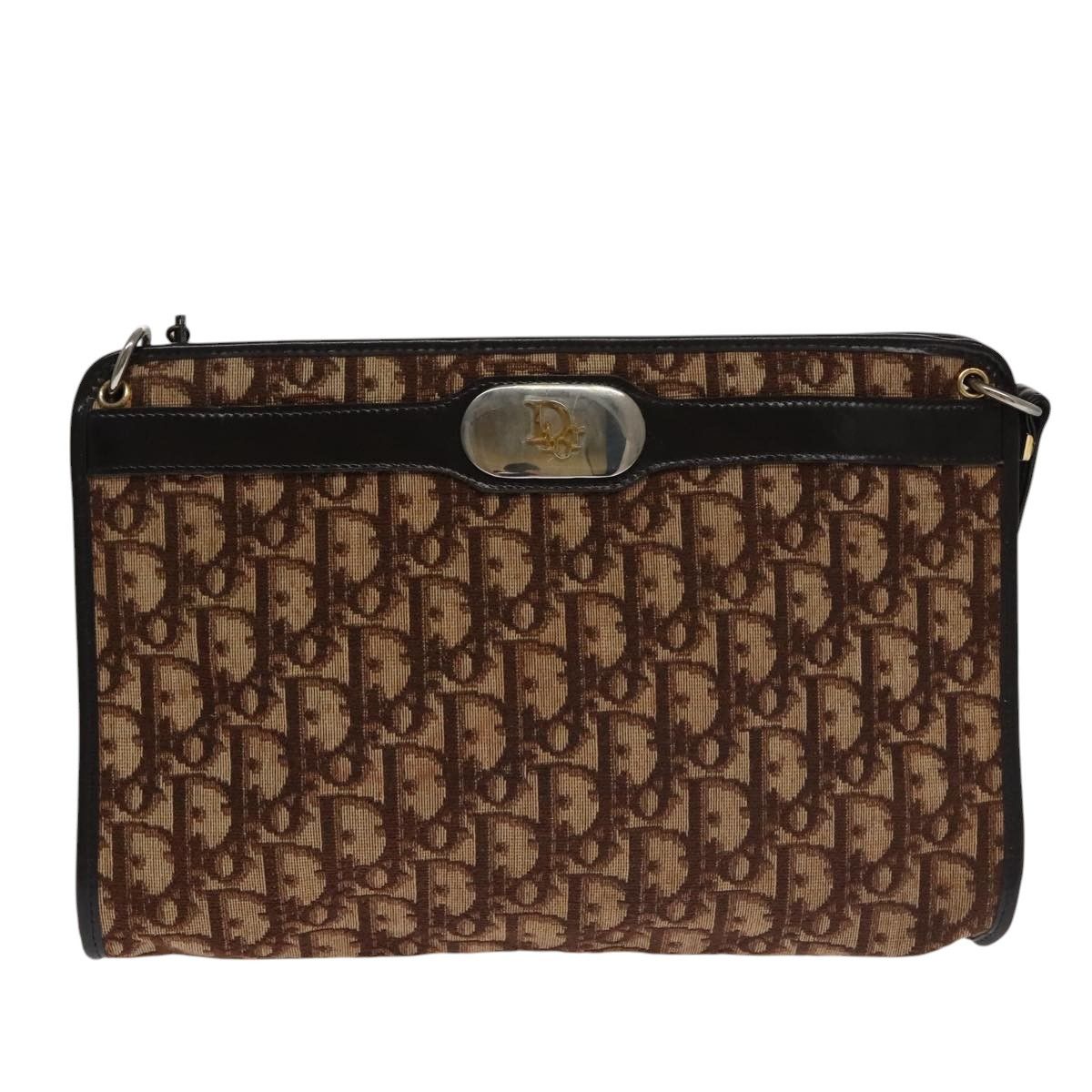 Trotter Brown Canvas Shoulder Bag (Pre-Owned)