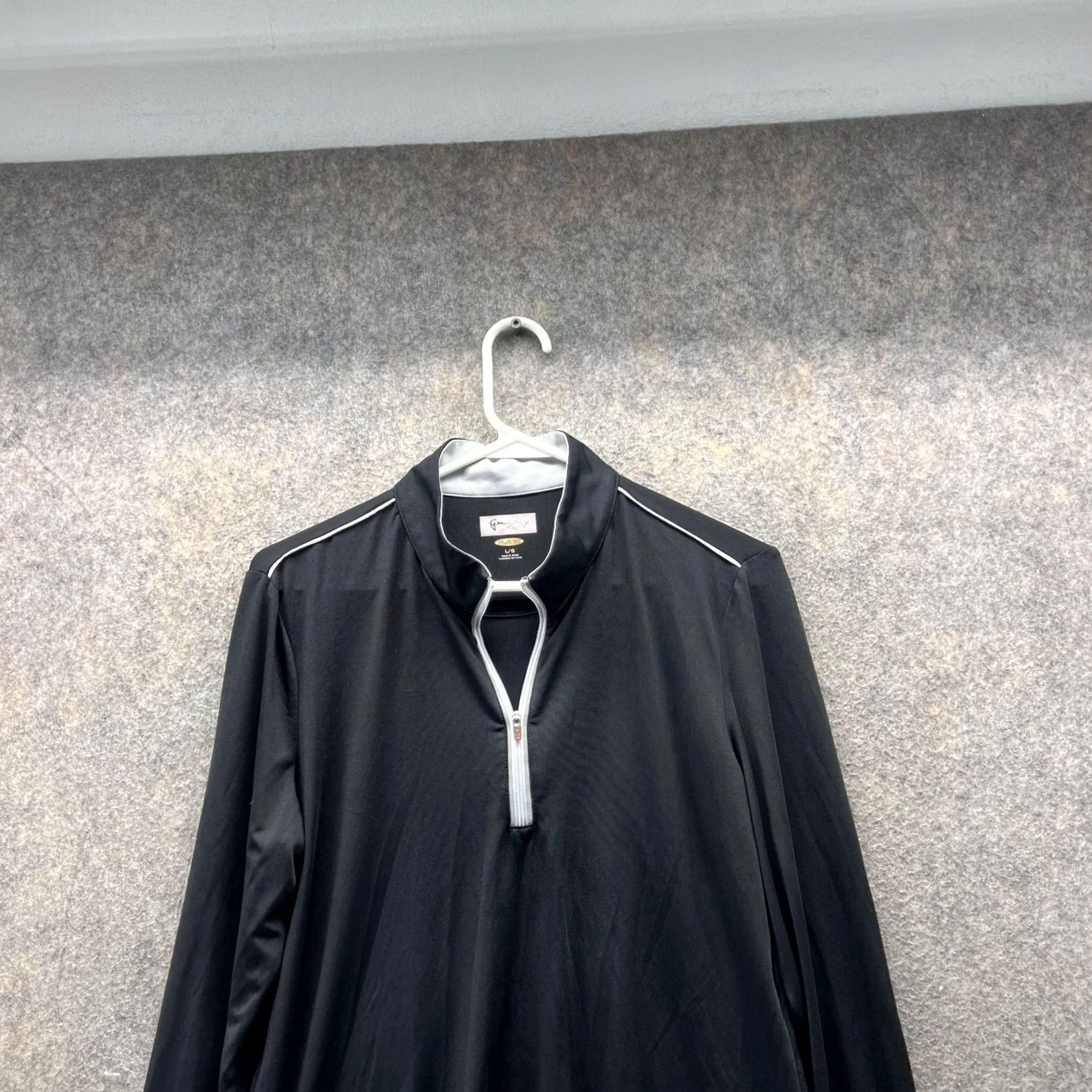 Vintage Greg Norman Shirt Womens L Black Sweatshirt Women Large Zip Play Dry Polyester Knit Stretch Size L / US 10 / IT 46 - 2 Thumbnail