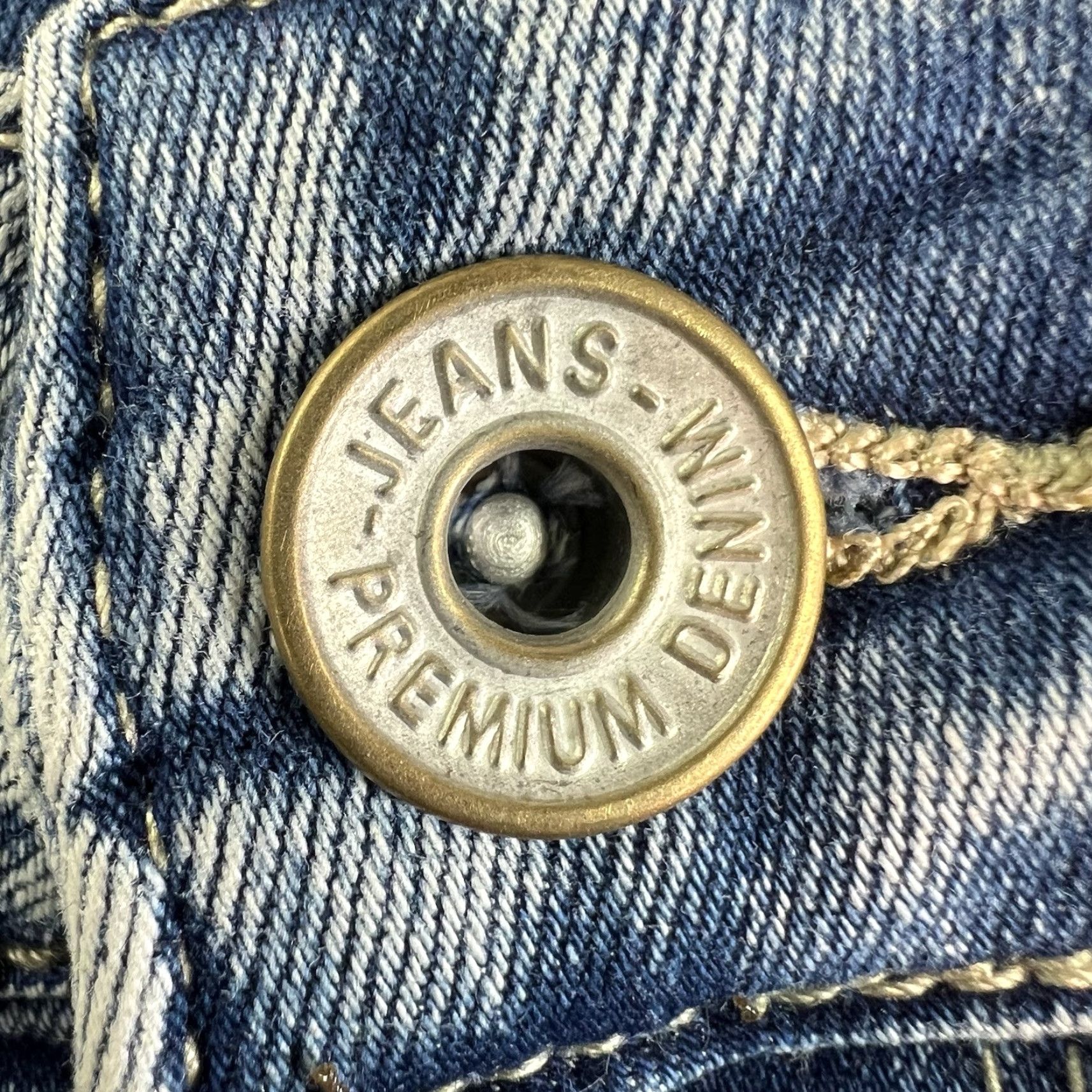 Denime VINTAGE Elite Jeans Distressed Croped Denim Womens Size 12 Blue 28x25 Cropped Regular Zip Button Logo Zipper 25 Inseam Size 34" / US 12 / IT 48 - 5 Thumbnail
