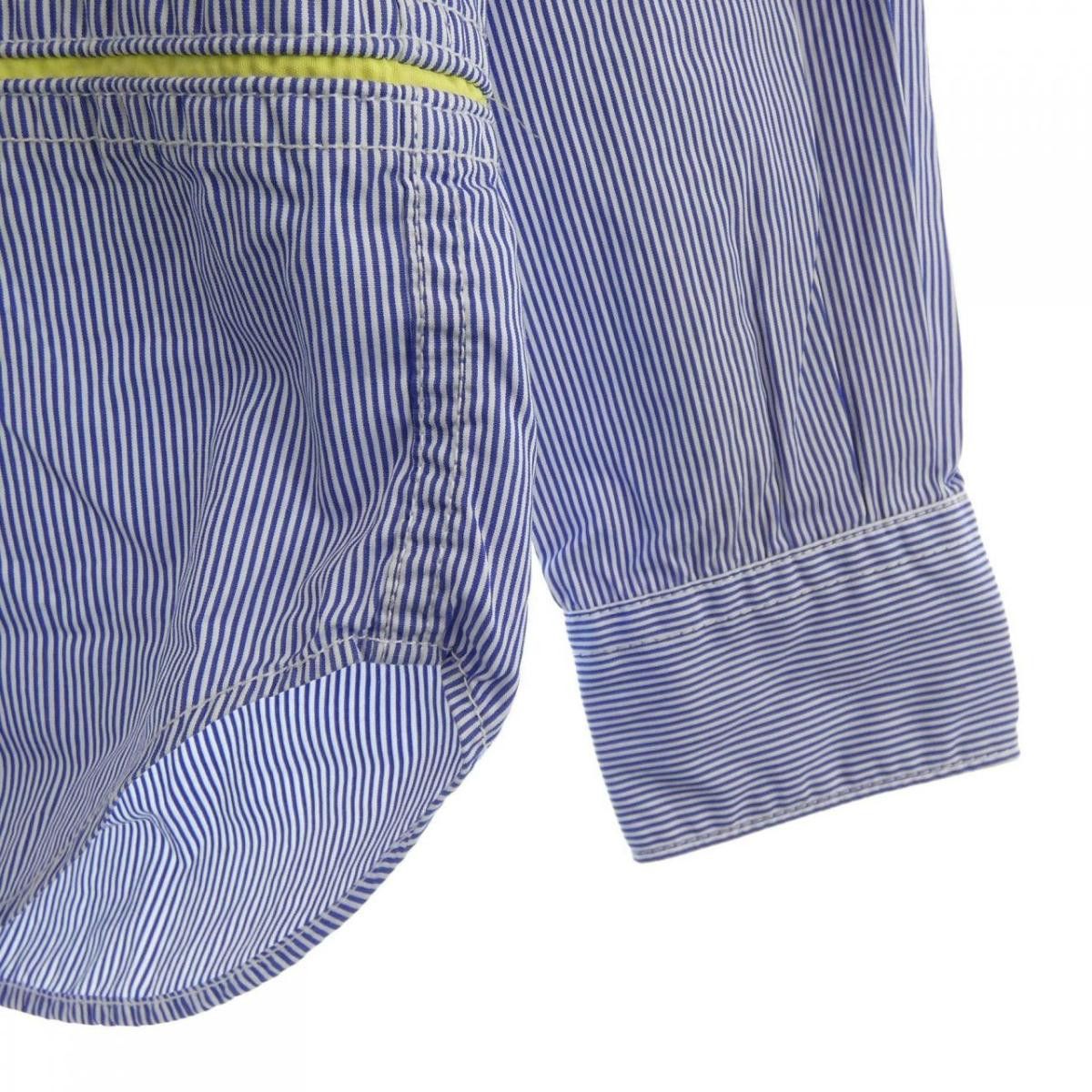 Comme des Garcons Shirt Hem Cut Striped Long Sleeve Blue Size US XS / EU 42 / 0 - 6 Thumbnail