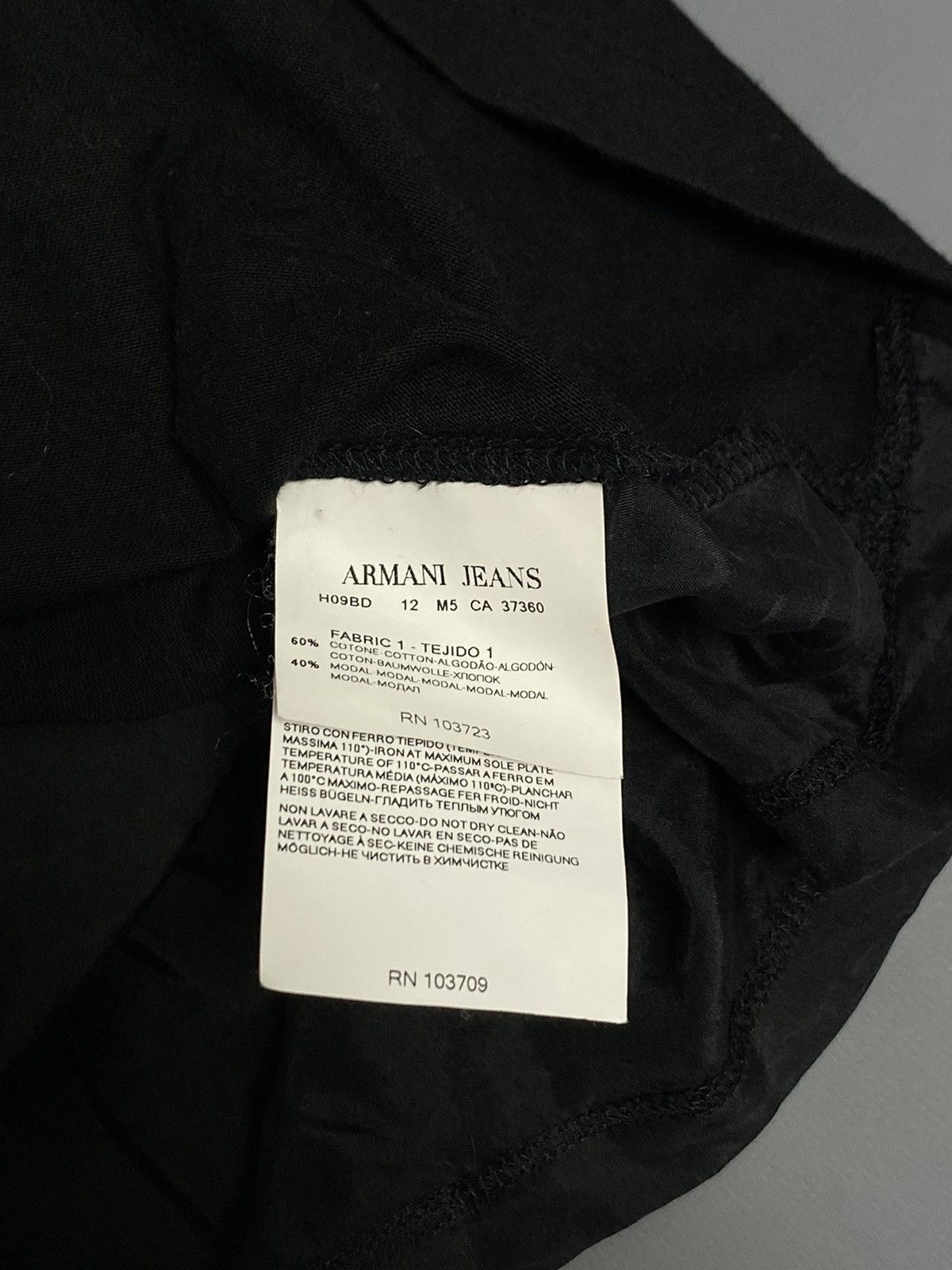 Armani Armani Jeans Black Mixed-Fabric Top XS Modal Front Silk Back Size XS / US 0-2 / IT 36-38 - 18 Thumbnail