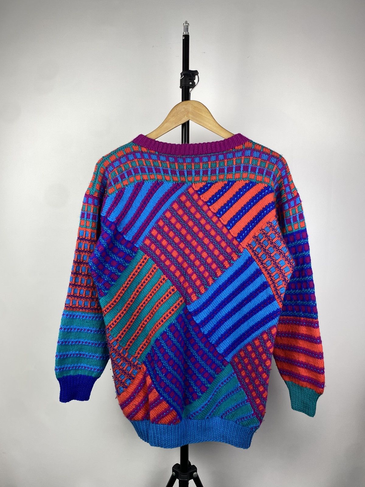 Designer × Japanese Brand × Vintage Vintage 90s Pachwork Knitted Sweater Coogi Style Size US M / EU 48-50 / 2 - 4 Thumbnail
